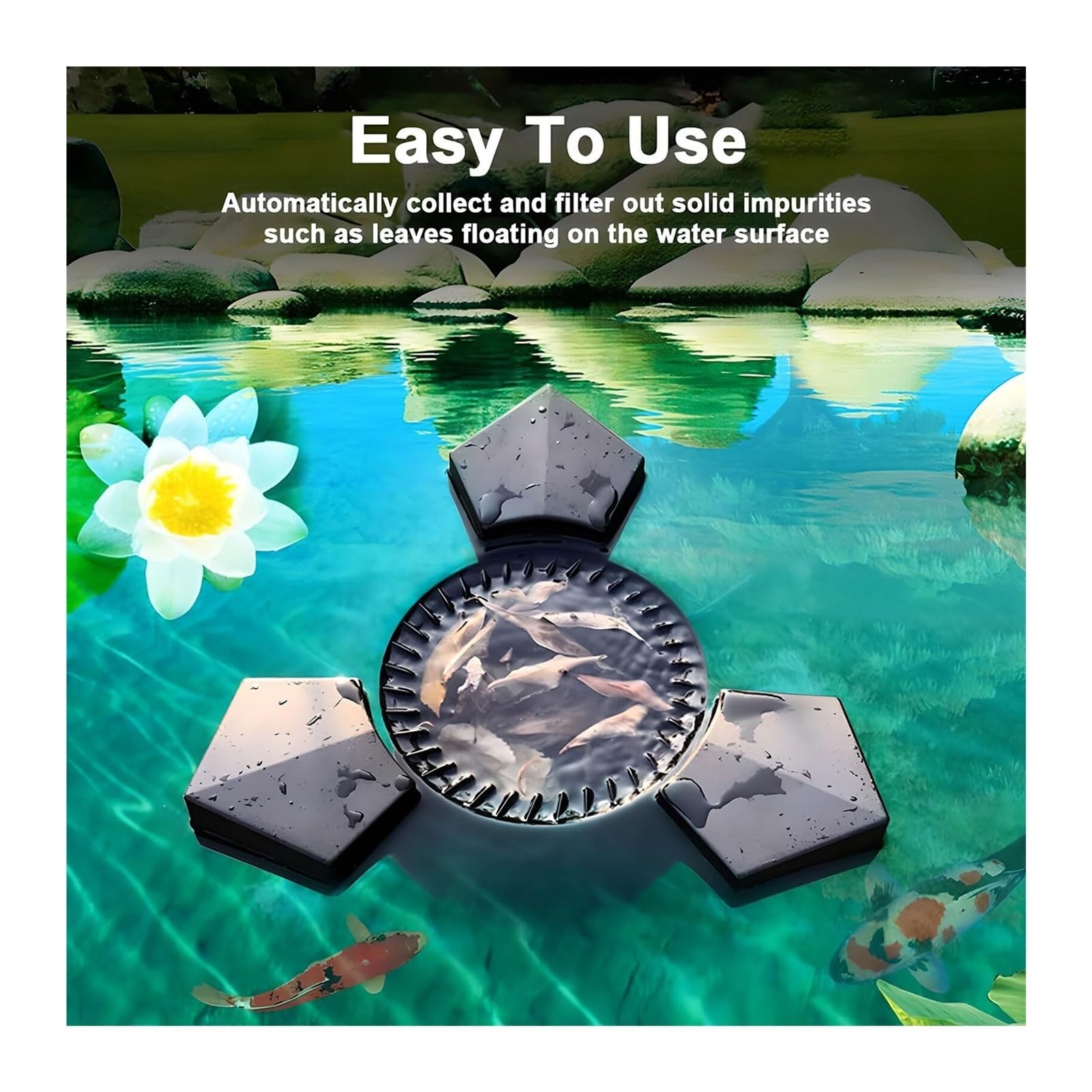 Skimmer Flotante de succión de 220V, Skimmer Flotante de succión con Bomba, Skimmer y clarificador for Piscina de Estanque de Peces(43W)