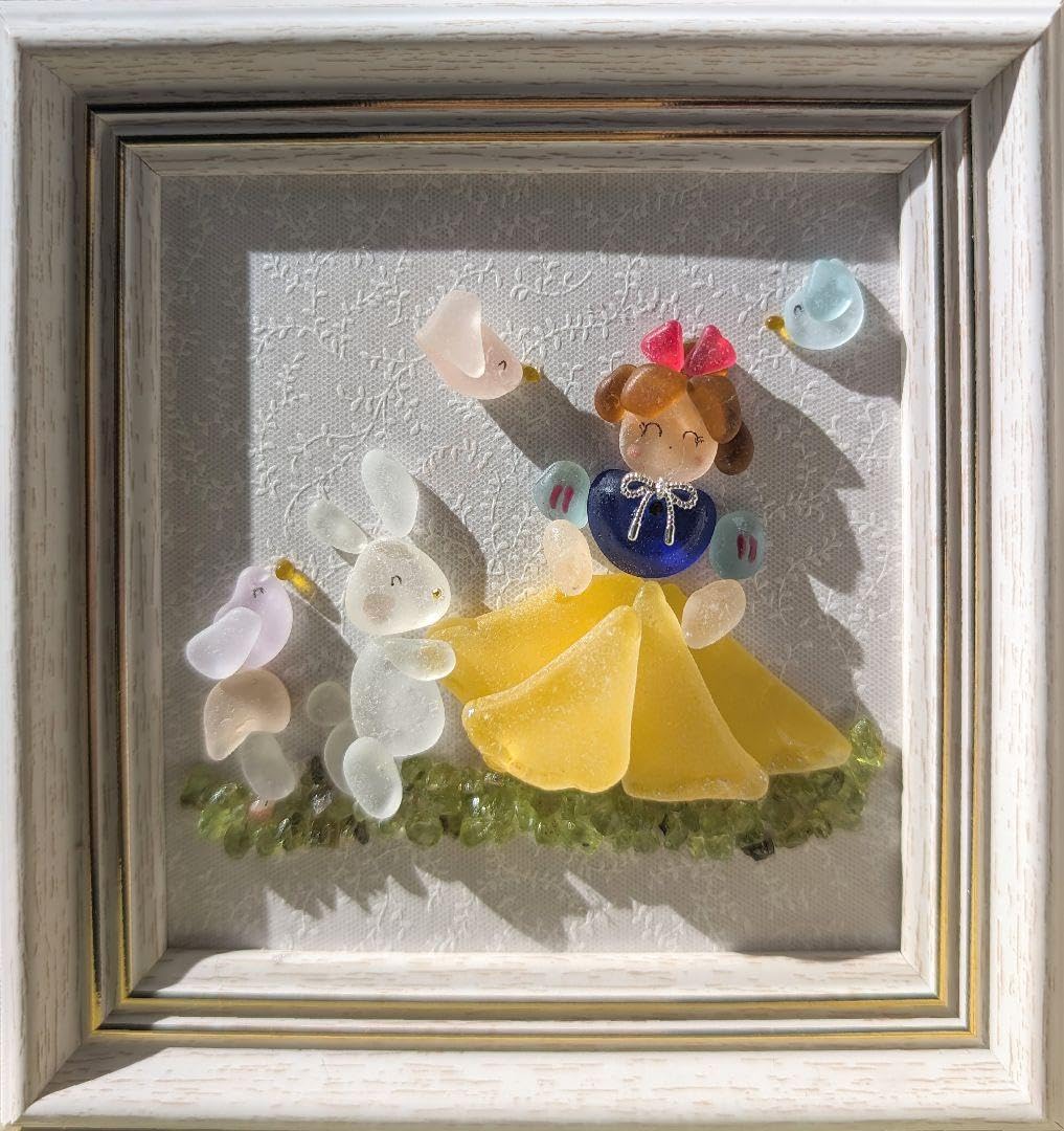 シーグラスアート プリンセス ブルー ꨄMiria✿様 シーグラスアート