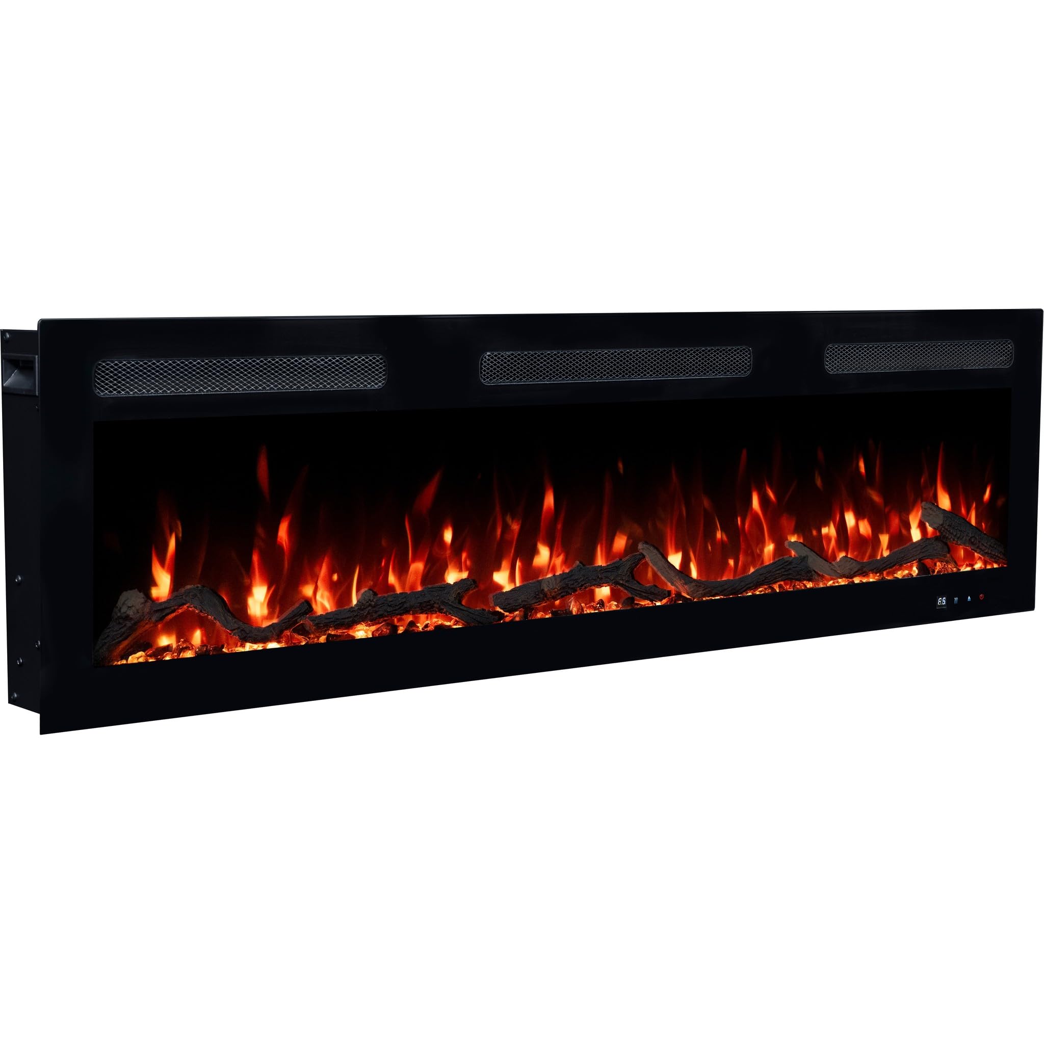 Kominek elektryczny Emotion Flame Monarch 127 - ogień premium - na ścianę i do zabudowy - 127x13x35 cm - kominek LED z grzaniem 900/1800 W