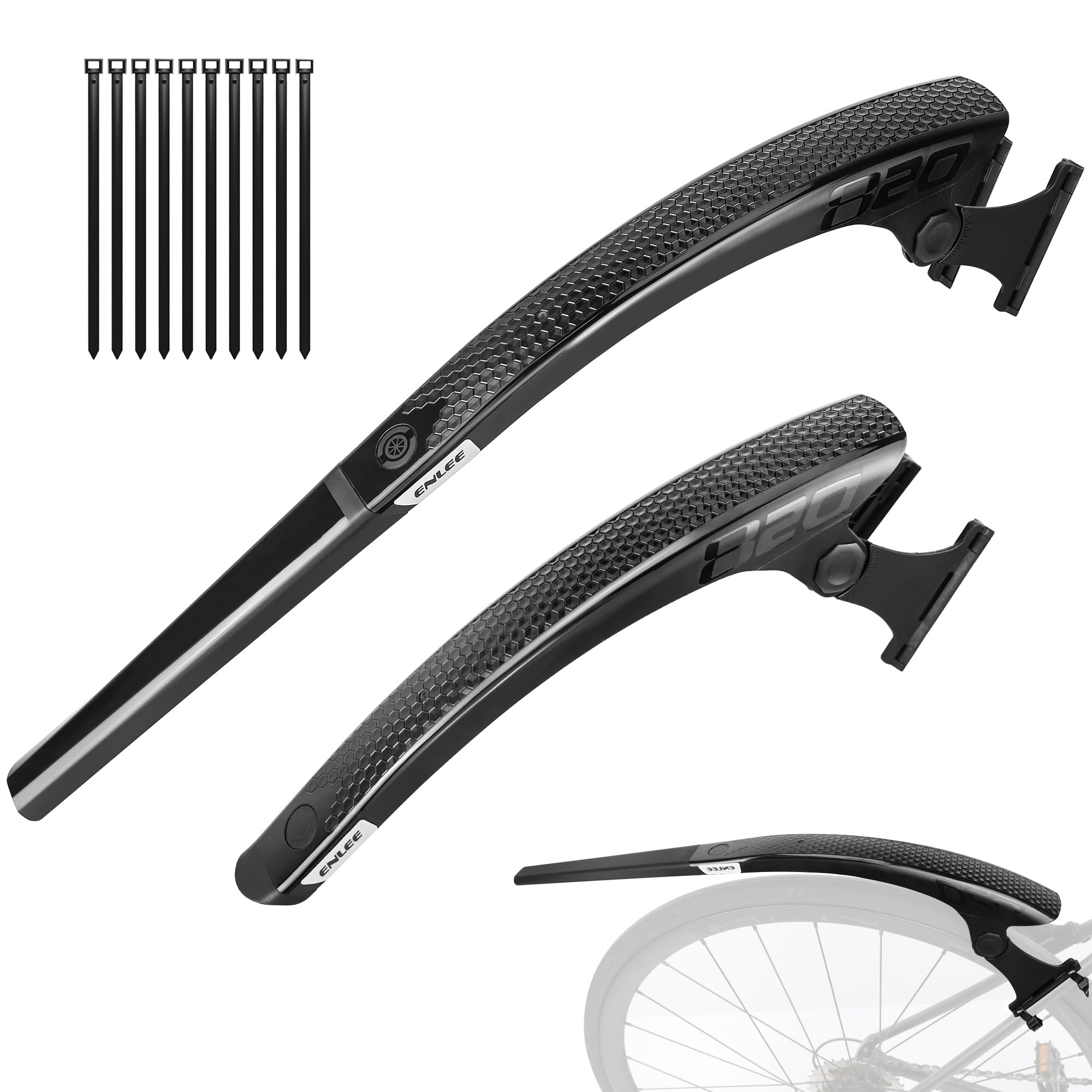 MEGHNA Bike Fenders Set Lightweight Mudguard Front and Rear Fenders Two - Section Style Universal Bike Fenders for 700 x 25C-50C Bikes for Road Bike Gravel Bike Commuter Bike