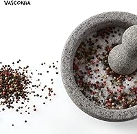 Vista 10 de Vasconia mortero y pilón de granito, molcajete de 4 tazas de capacidad