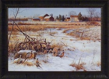 The Immigrants by Scott Zoellick 23x33 S/N L/E Pheasants Farm Barn Vintage Farming Implements Field Snow Framed Art Print Picture