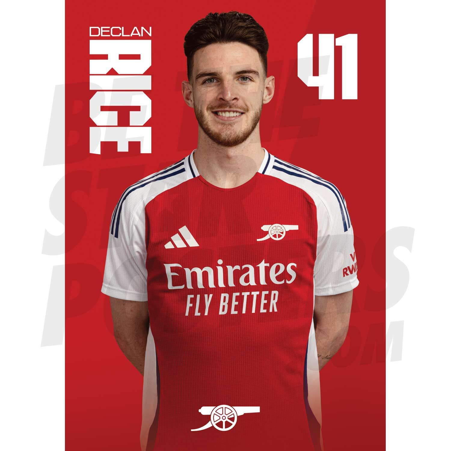 Arsenal FC Rice 24/25 Headshot Poster Unframed A2