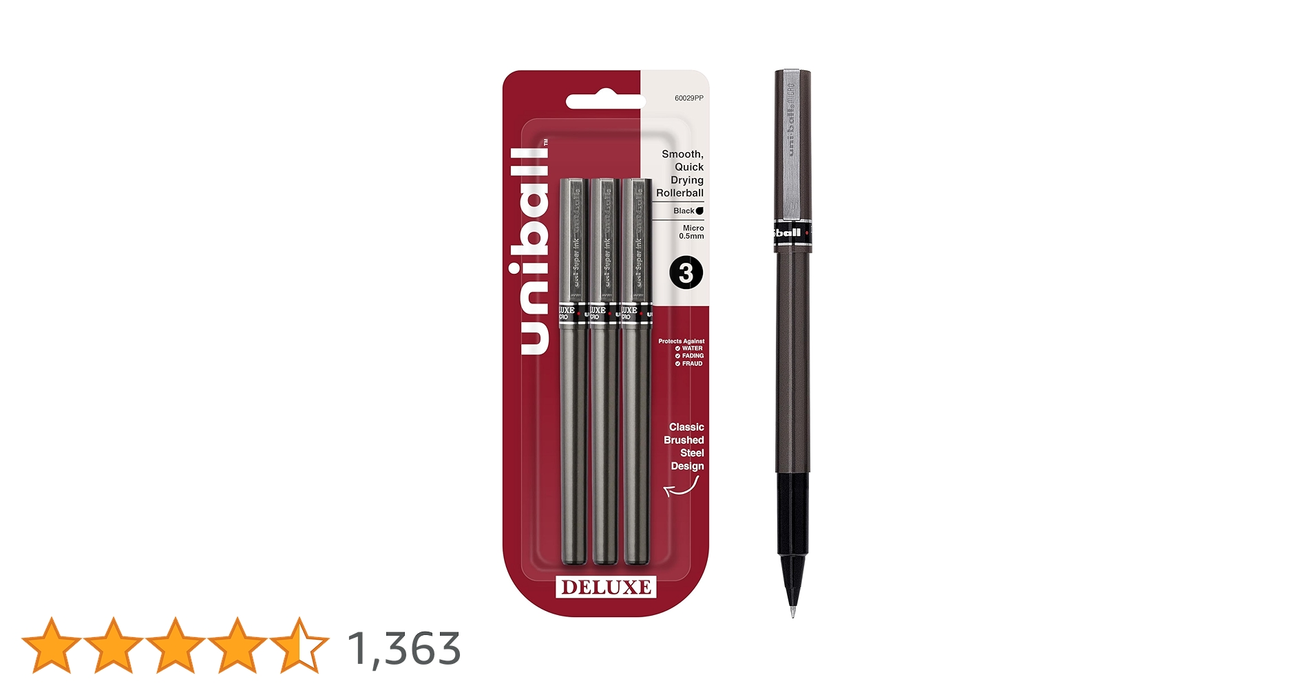 Amazon | (3-Count, Micro Point, Black) - uni-ball Deluxe