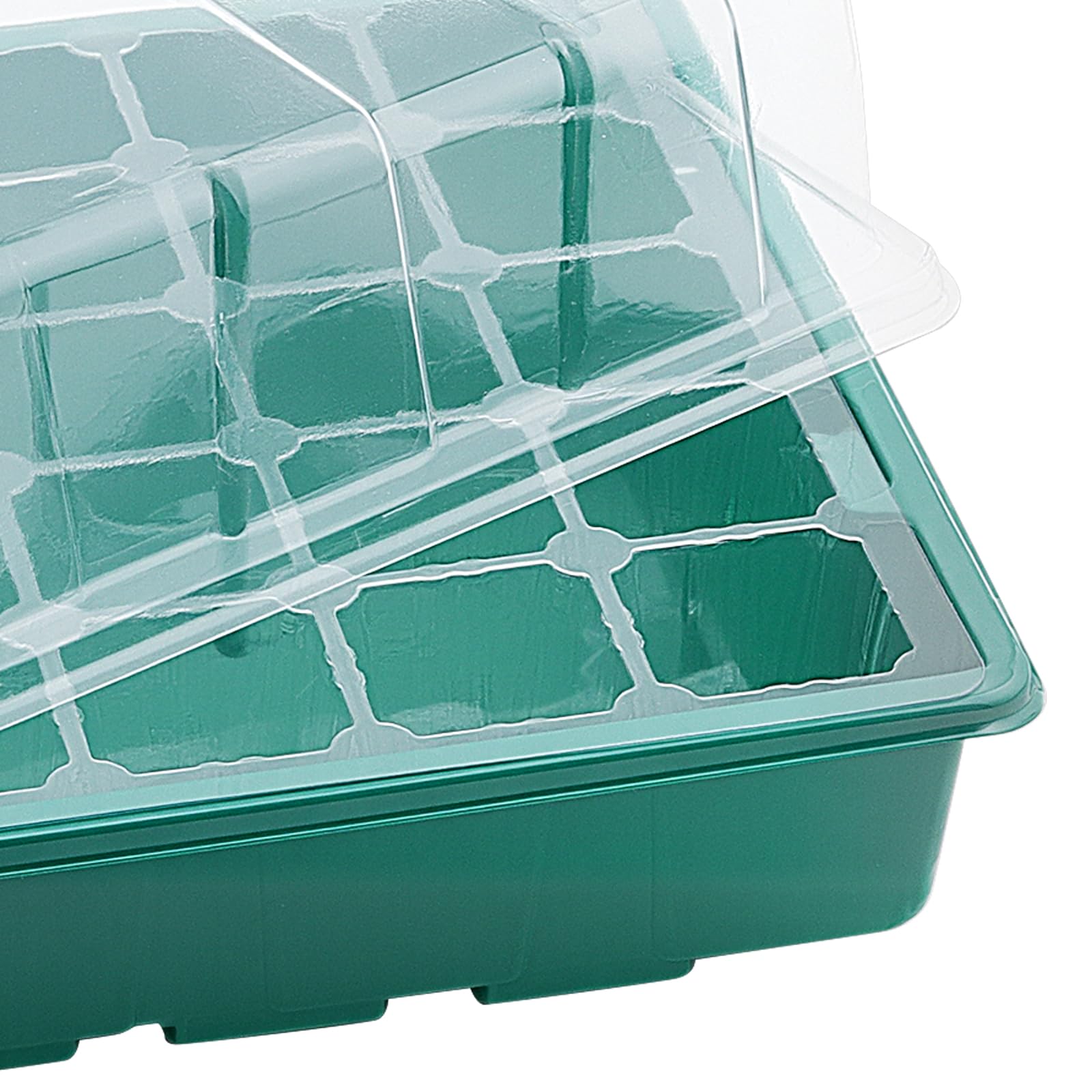 JEUIHAU Lot de 4 plateaux de semis en plastique à 160 cellules avec couvercles transparents et aérations réglables, kit de propagation de graines pour la germination des plantes en serre