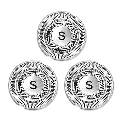 SweetLF 3 piezas de repuesto de cabeza de afeitadora cortadores de cuchilla IPX7 impermeable maquinilla de afeitar eléctrica húmeda y seca 3D para
