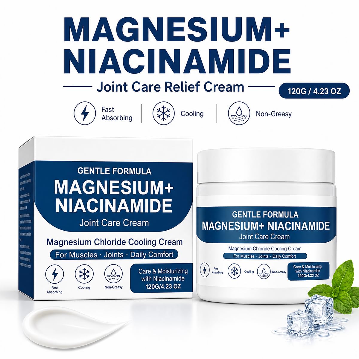 Magnesium Niacinamide Relief Cream, Cooling Body Cream, Fast Absorbing — Amazon image 9