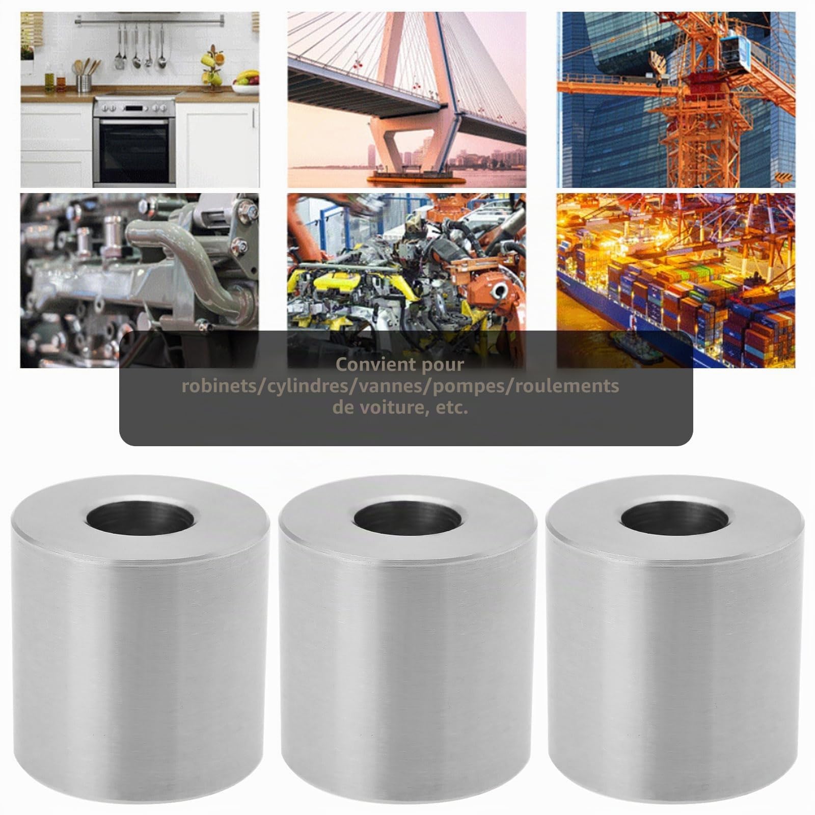 OTOTEC 8 Pièces Manchon D'espacement en Acier Inoxydable 304 M8 Joint de Bague Non Fileté IDxOD 8,2x20mm Hauteur 20mm pour équipements Mécaniques Et Appareils Métalliques