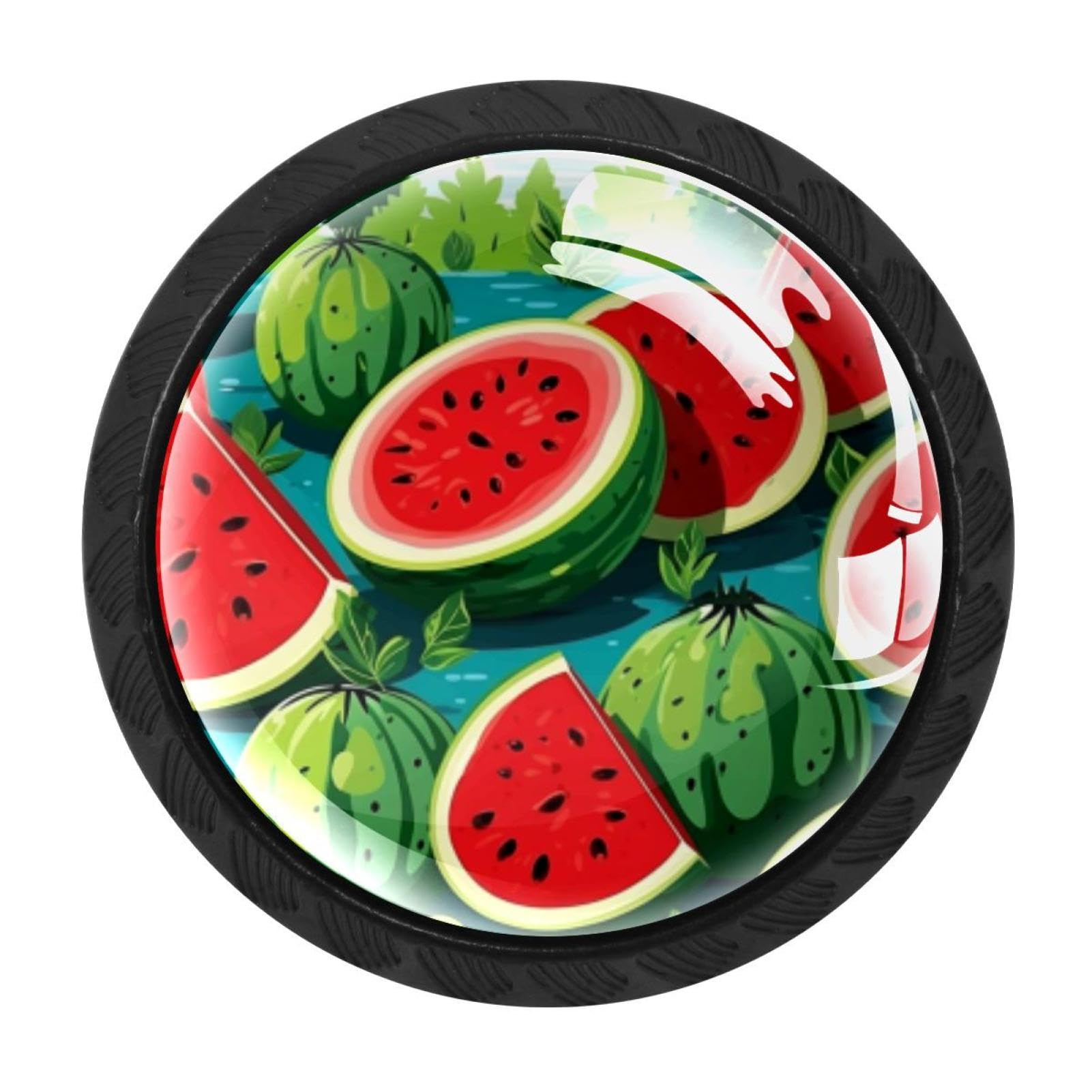 Chenzzzz Multicolored 02 4 Pcs Watermelon Cabinet Knobs Crystal Drawer Pulls For Kitchen, Bathroom Cabinet, Dresser And Cupboard