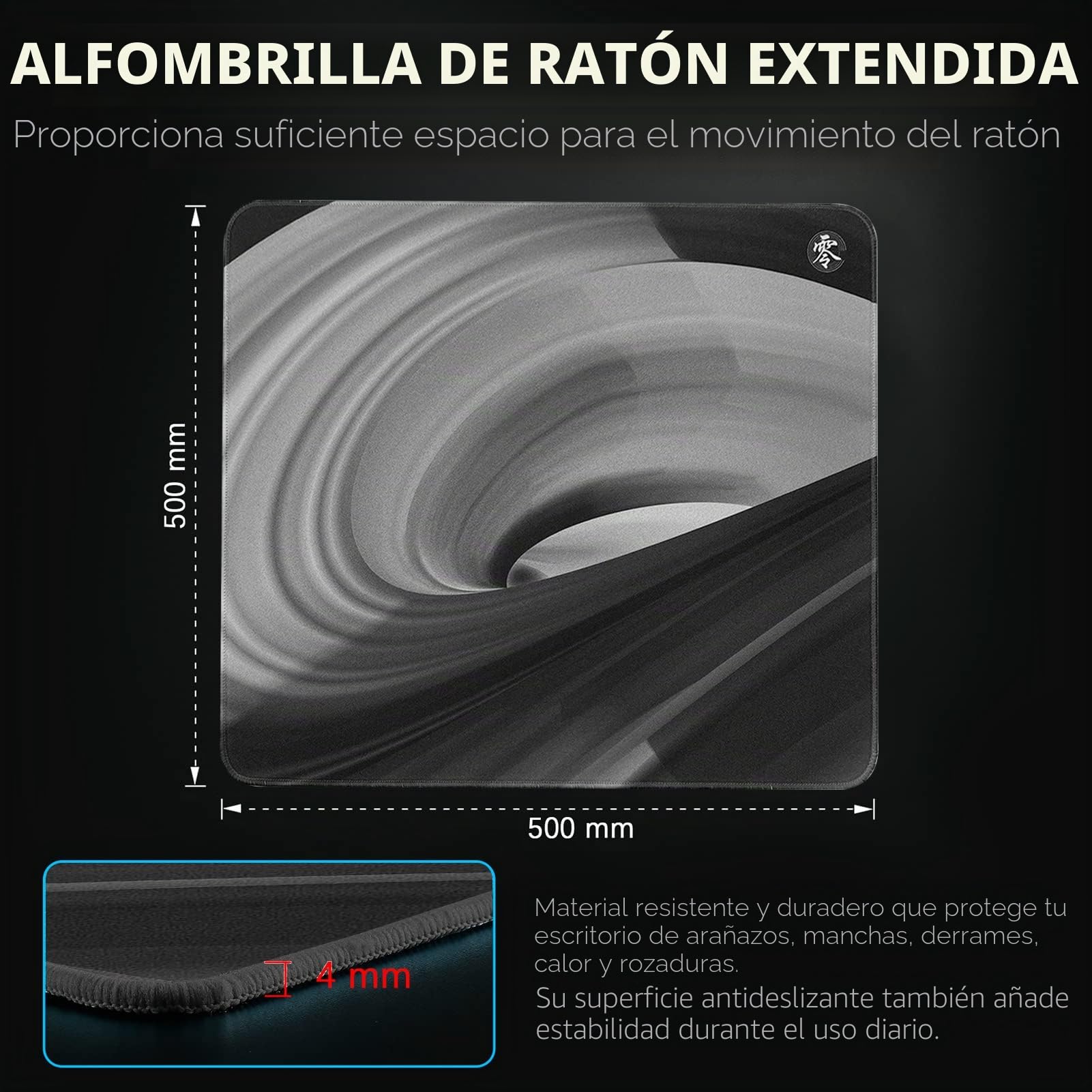 X-Raypad Aqua Control Zero AC0 - Alfombrilla de Mouse para Juegos, Alfombrilla de Mouse de Ultra Alta precisión con Velocidad y Capacidad de Control (AC0 Negro, 500 x 500 x 4 mm)