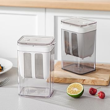 Yogurt Strainer Container Strained Yogurt Making Apparatus Home Cheese Yogurt Making Apparatus with Steel Filter 2200 ML