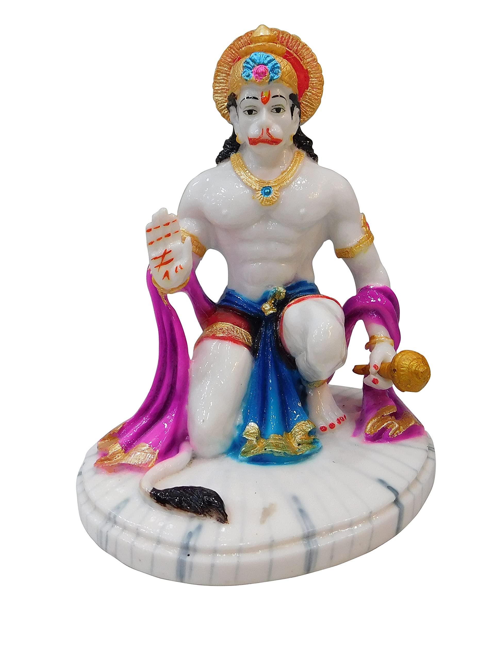 Buy Sitting Base Lord Hanuman Statue for Home Pooja Temple Marble
