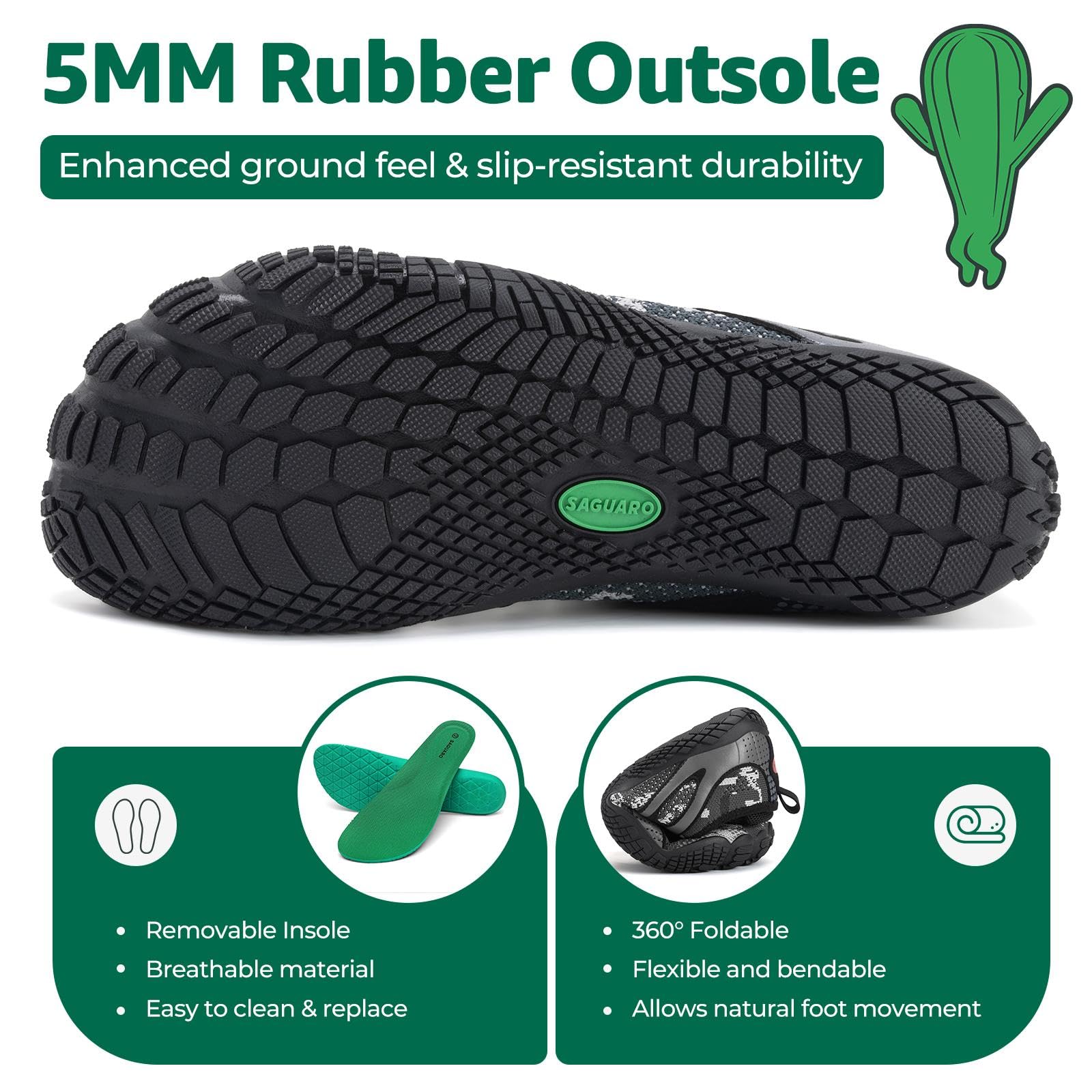 SAGUARO Scarpe da Trail Running Uomo Donna Scarpe da Barefoot