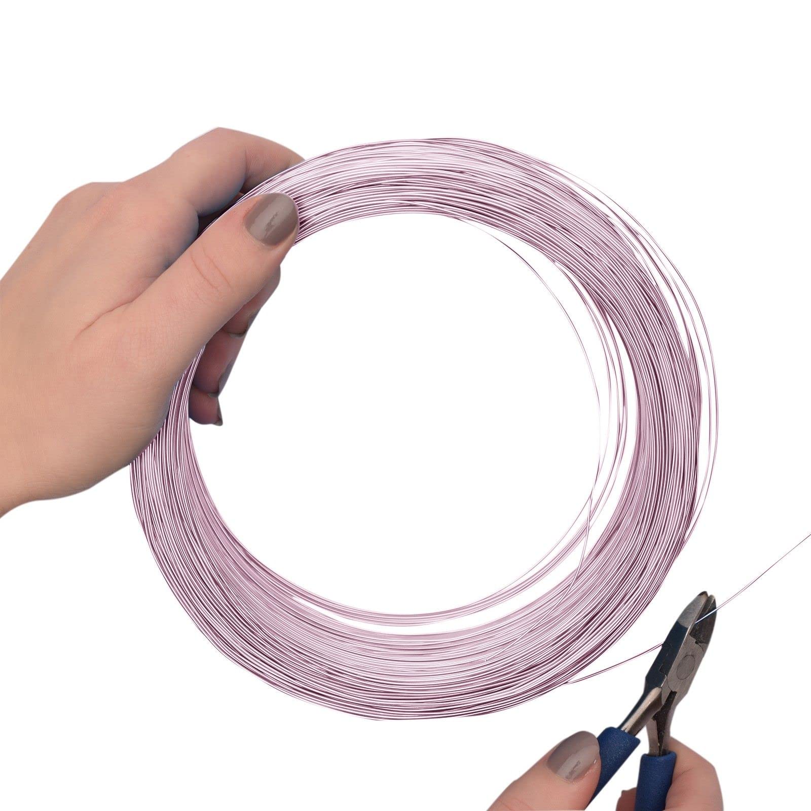 Vaessen Creative Basteldraht und Schmuckdraht 365 m x 0,8 mm Rosa (Rose) – Flexibler Draht zum Basteln für Blumenkranz, Scmuckherstellung und Modellbau