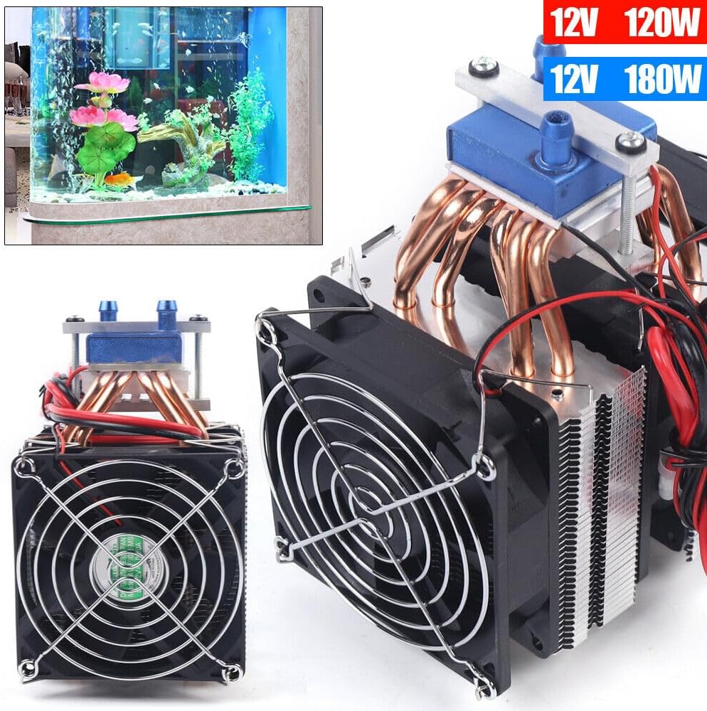DC 12V Water Chiller Cooler Cooling Machine,180W Thermoelectric Cooler,Aquarium Cooler Portable Fish Tank Chiller for Aquarium 40L Fish Shrimp Tank