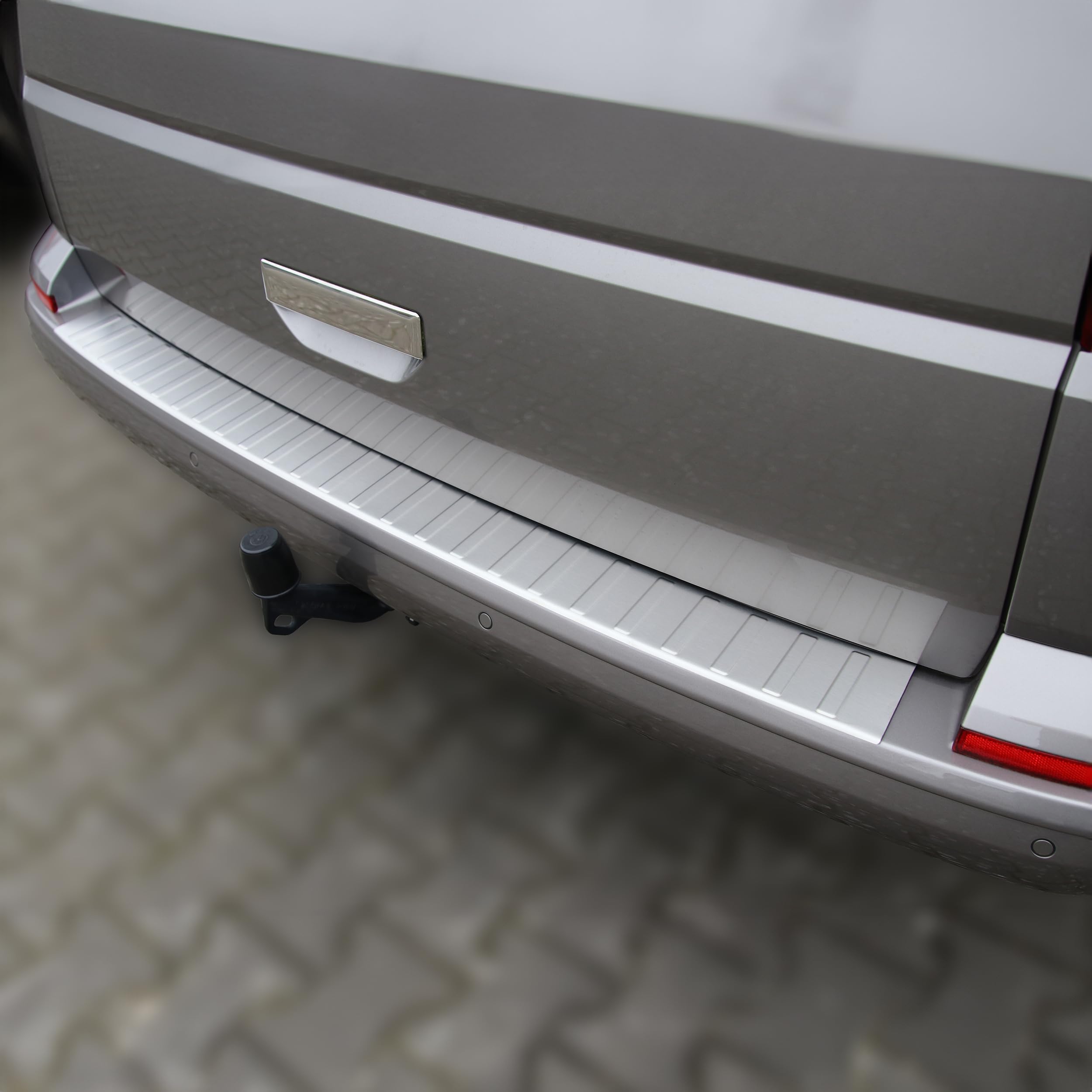 RECAMBO Protezione per paraurti in acciaio inox compatibile con VW T6 | anno di costruzione dal 2015 opaco spazzolato con texture styling e protezione per il paraurti