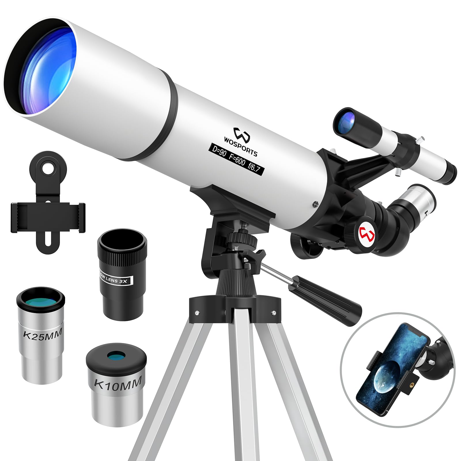 Amazon.com: WOSPORTS Telescope for Adults High Powered, 90mm