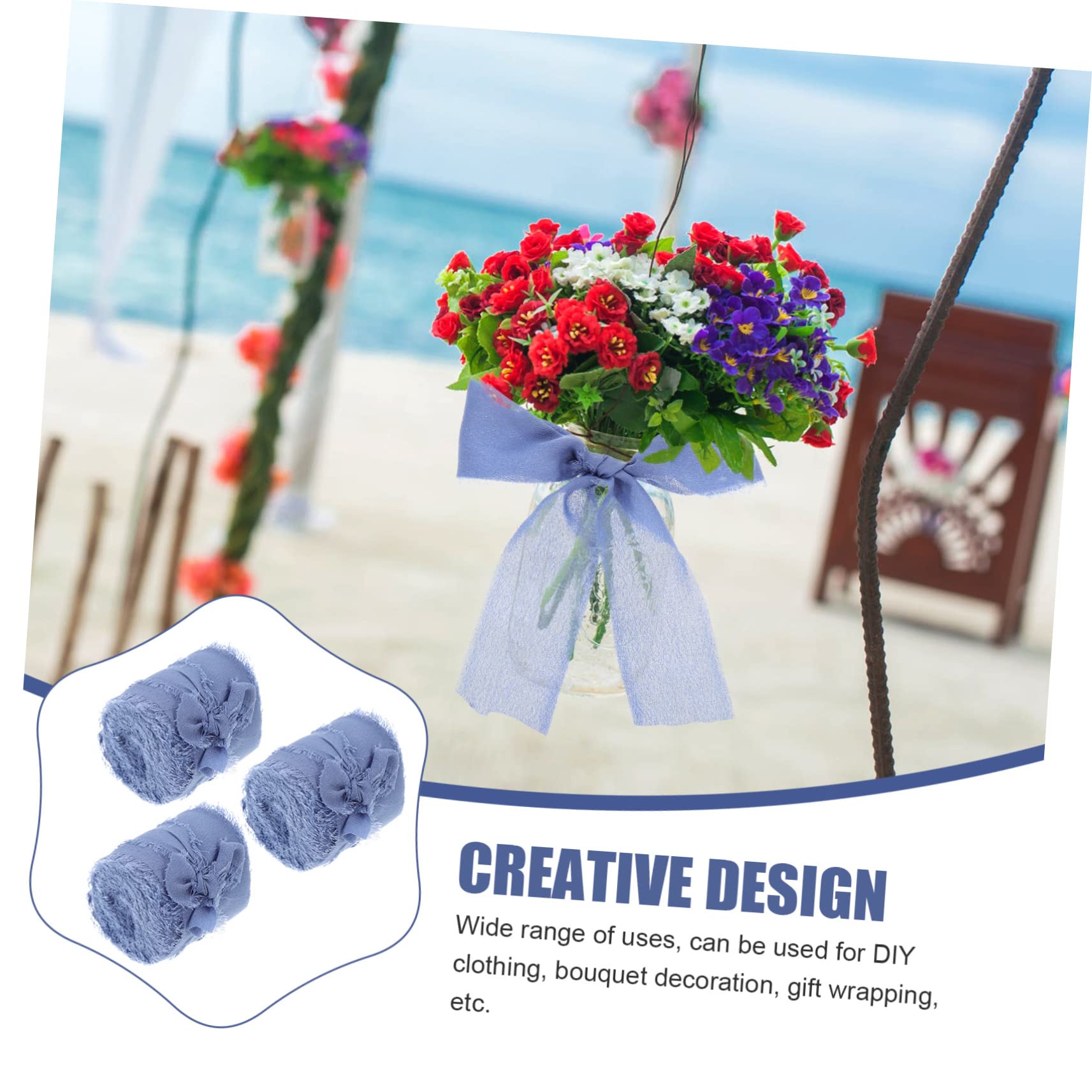 STOBOK 12stücke Handgefertigte Chiffonbänder Yards Je Dekorative Hochzeitsbänder Für Geschenkpäckchen -projekte Fransenbänder Für Einladungen Und Bouquets