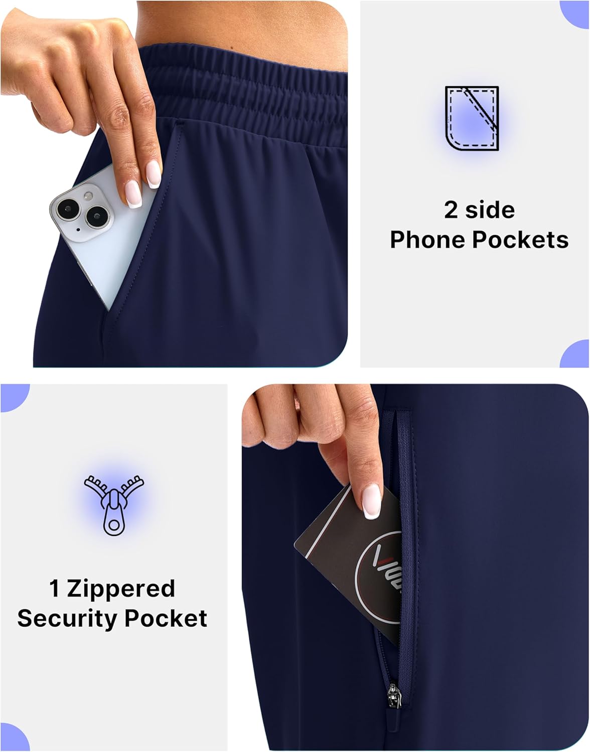 Viodia Women's 18" Swim Capris Pants Modest Swimsuits Quick Dry Bathing Suit Bottoms UPF 50+ Beach Pants with Pockets - Image 4