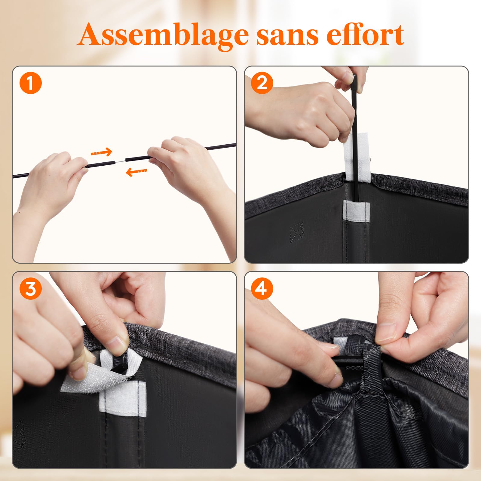 Lifewit Panier à Linge 100L Avec Couvercle Et 2 Sacs Amovibles - Pliable, Noir