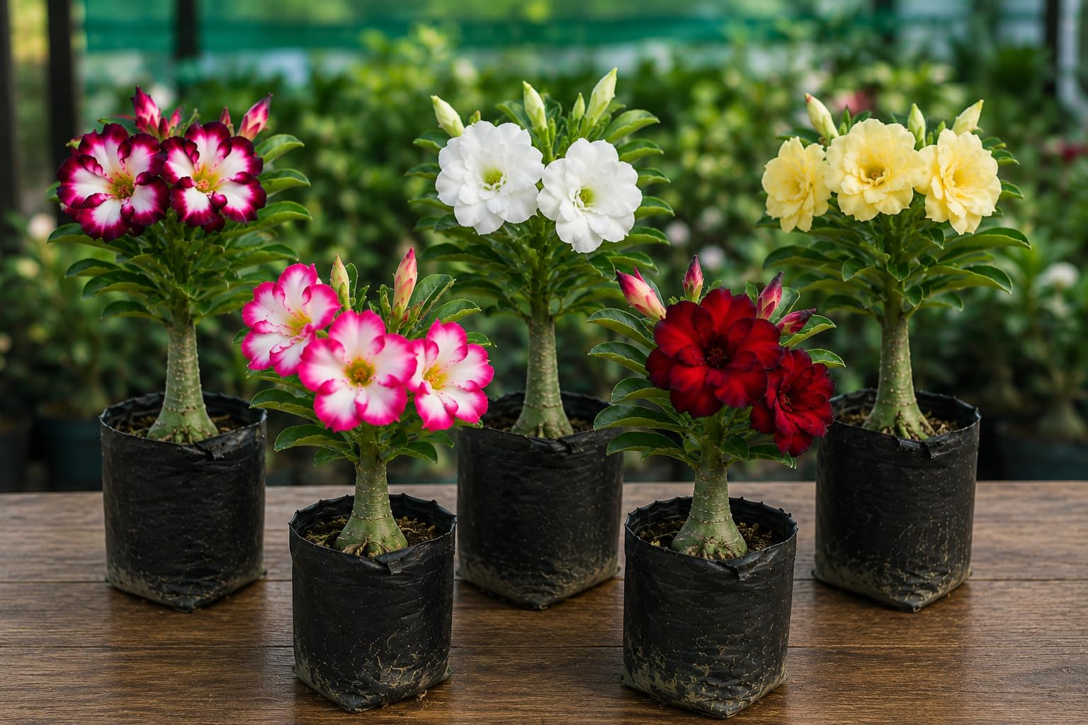 generic Adenium Plant live Combo Without Pot Bosnai Multi Petal Desert Rose (Set of 5 Plants) | (Combo) | BSWS_06-picture-13