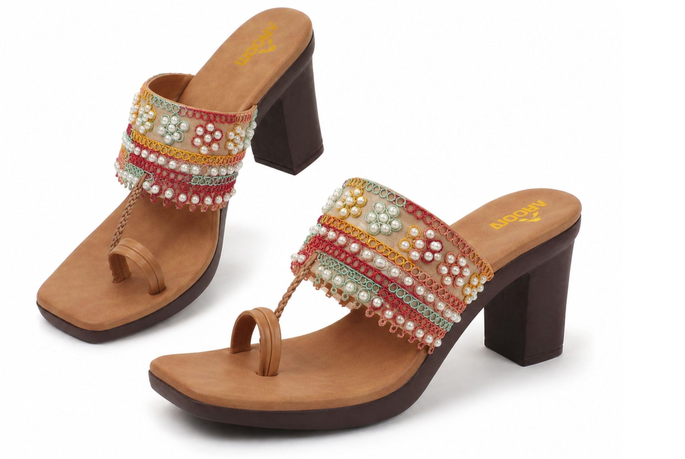 Women's One Toe Block Heels Stability | Comfortable & Stylish Sandals for Women & Girls | Women Wedge Heels Thong Sandals| Comfort Orthopaedic Sandals | Doctor Heels Slippers | Arch Support & Stylish Block Heel Cushion | Lightweight Anti-Skid Sole | Ultra-Cushioned Shock Absorbing Footbed | Open Toe & Toe Separator Style | Peep-Toe | Mary Jane Women Daily Use Formal Wedges | Ladies Casual Wear Footwear | Kohlapuri Chappal Heels | Bridal, Wedding Sandals | Slip-on | Pump and Mule Sandals-image-31
