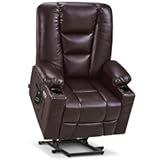 Large Power Lift Recliner Chair Sofa with Massage and Heat for Big and Tall Elderly People&comma; 3 Positions&comma; Cup Holders&comma; and USB Ports&comma; Faux Leather 7540 &lpar;Large&comma; Dark Brown&rpar;