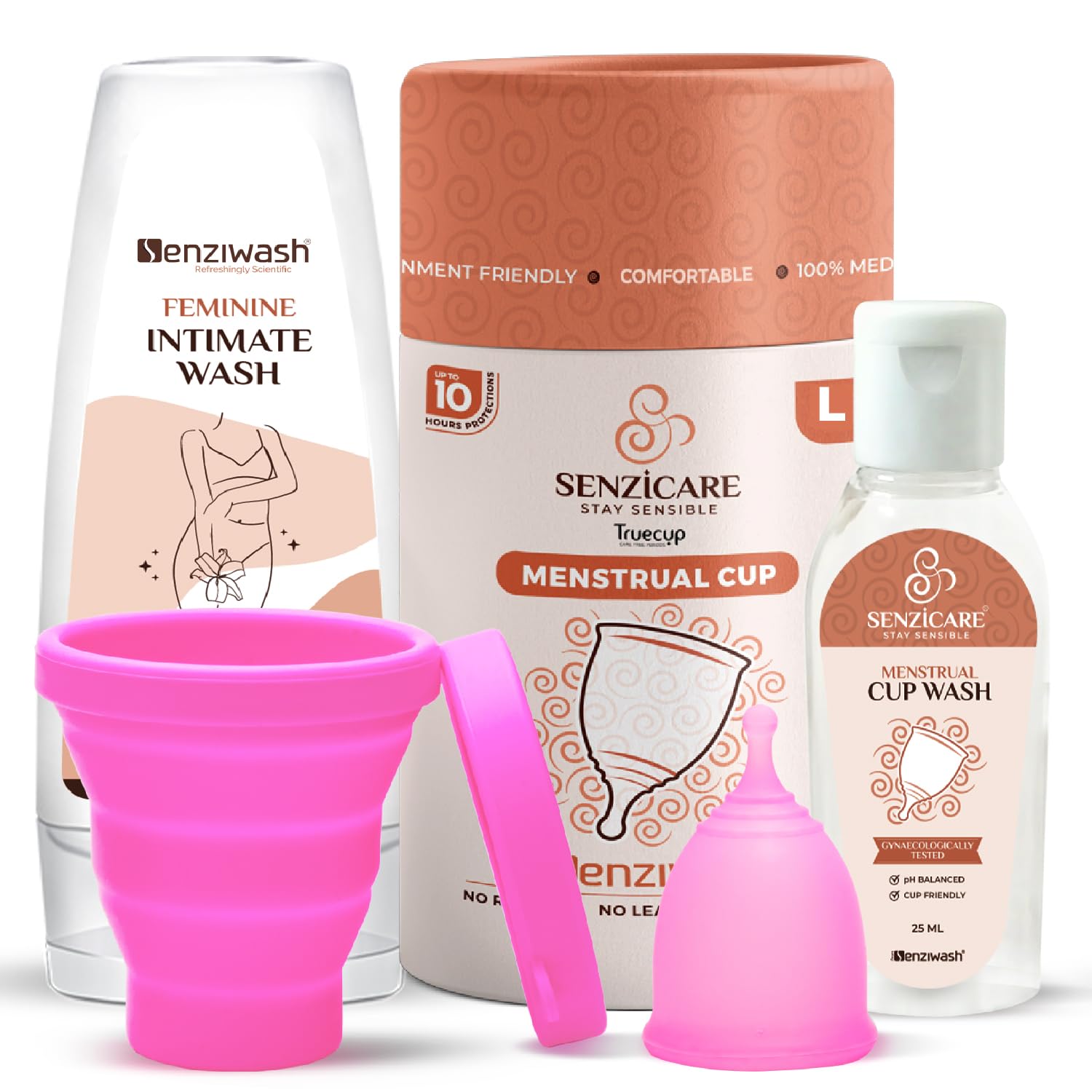 Senziwash Periods KitITruecup Large Reusable Menstrual Cup, Intimate Wash, Sterilizer Cup & Cup WashIHygienic & Comfortable Period Cup|100% Medical Grade Silicone|Fda Approved,4 Count-picture-38