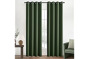 XTMYI Dark Olive Green Bedroom Window Curtains