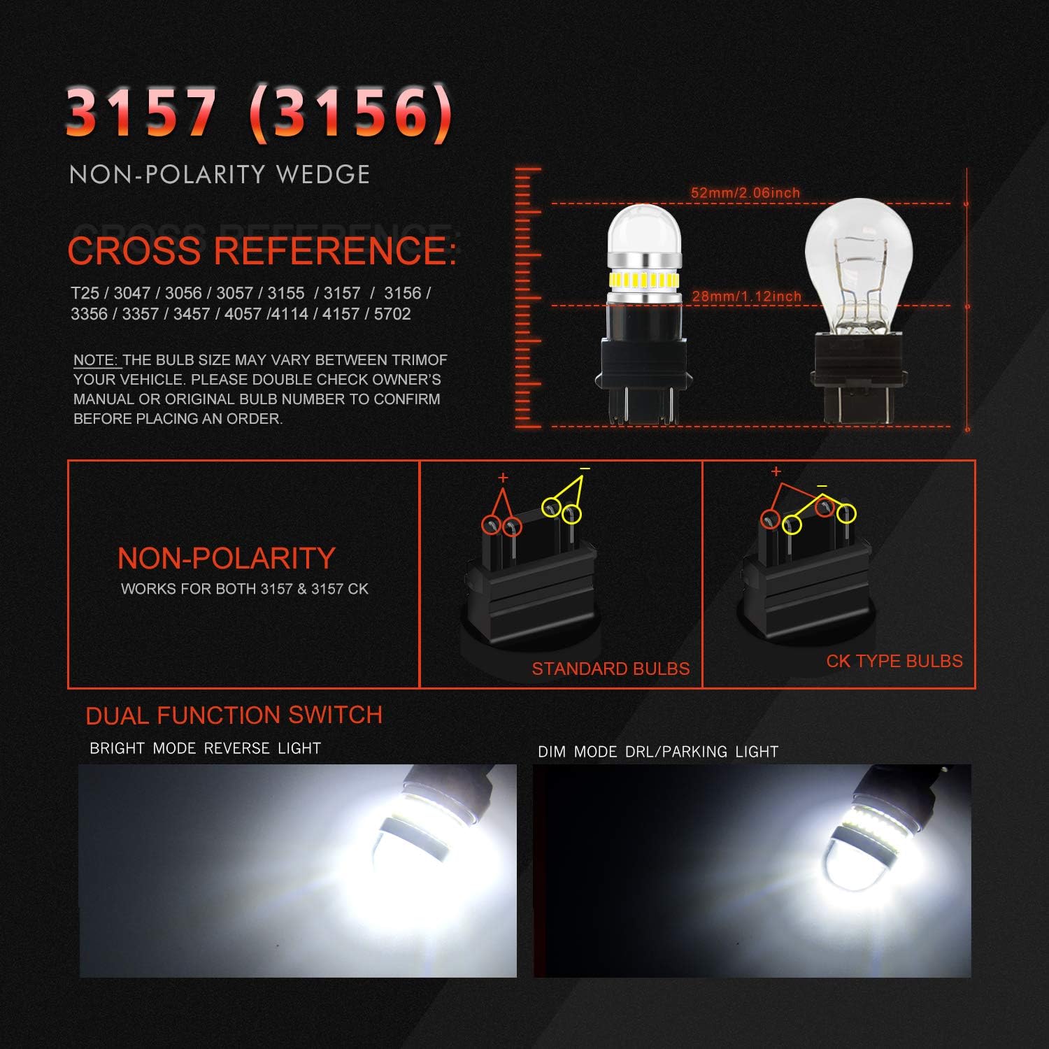 Amazing 🔥 VehiCode Bright 950Lms 3157 Dual Function LED Light Bulb (3000K Amber Yellow) Kit - 3156 3457 3047 3057 4057 4157 4114 Replacement for Car Turn Signal Blinker DRL Daytime Running Light Lamps (2 Pack) New Product VehiCode Bright 950Lms 3157 Dual Function LED Light Bulb (3000K Amber Yellow) Kit - 3156 3457 3047 3057 4057 4157 4114 Replacement for Car Turn Signal Blinker DRL Daytime Running Light Lamps (2 Pack)