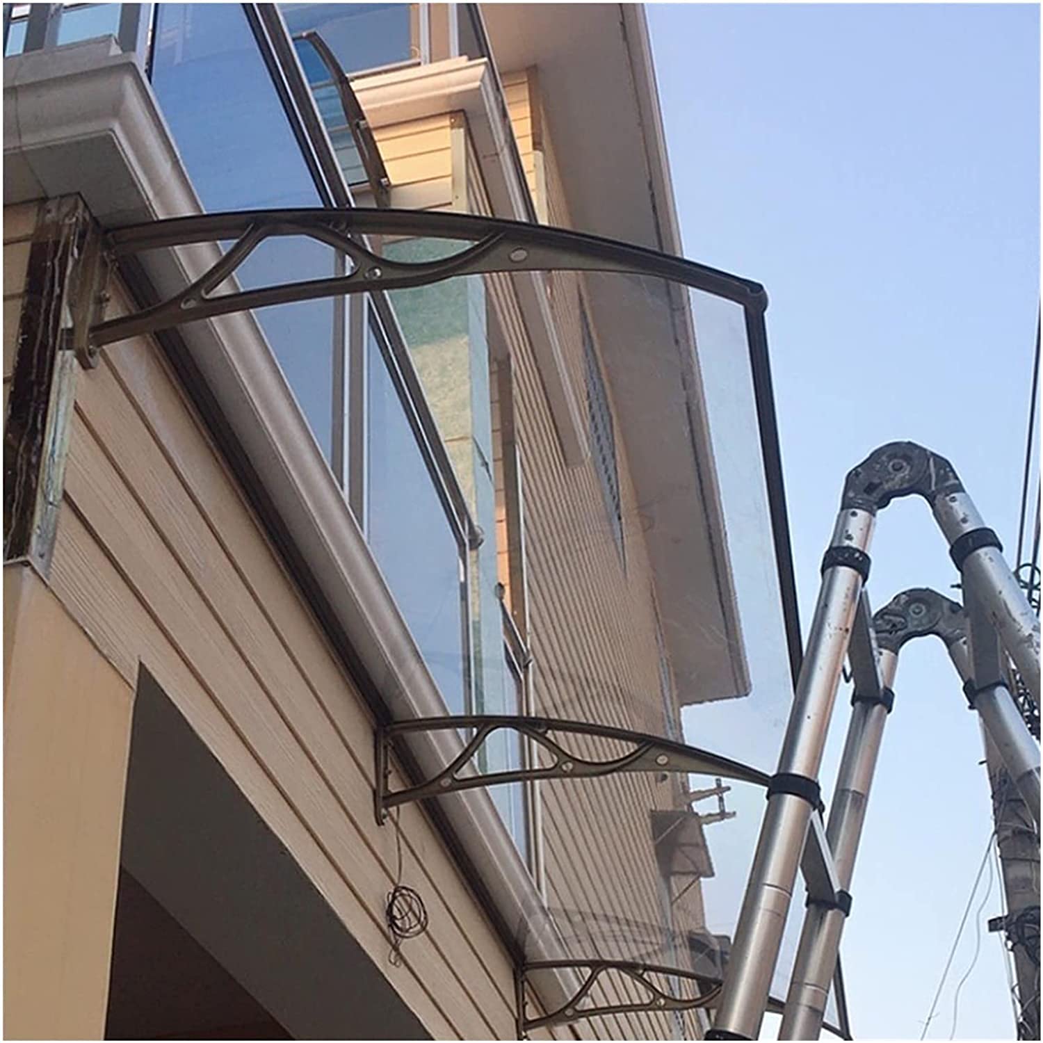 Canopies Sun Rain Shelter Roofing Canopie UV Rain Resist Design For Front/Back Door Porch Door Window Awning Canopy Door Canopy Outdoor(Color:Clear;Size:100x120cm) (Clear 150x100cm)