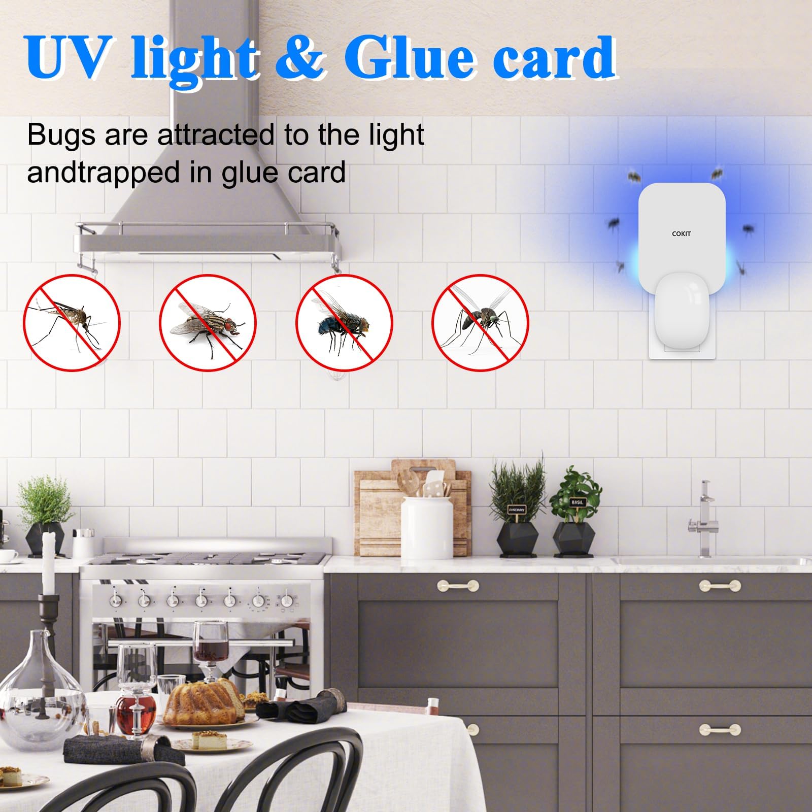 Pułapka na muszki owocówki do użytku wewnętrznego z lampą UV i LED, 1 zdjęcie 3
