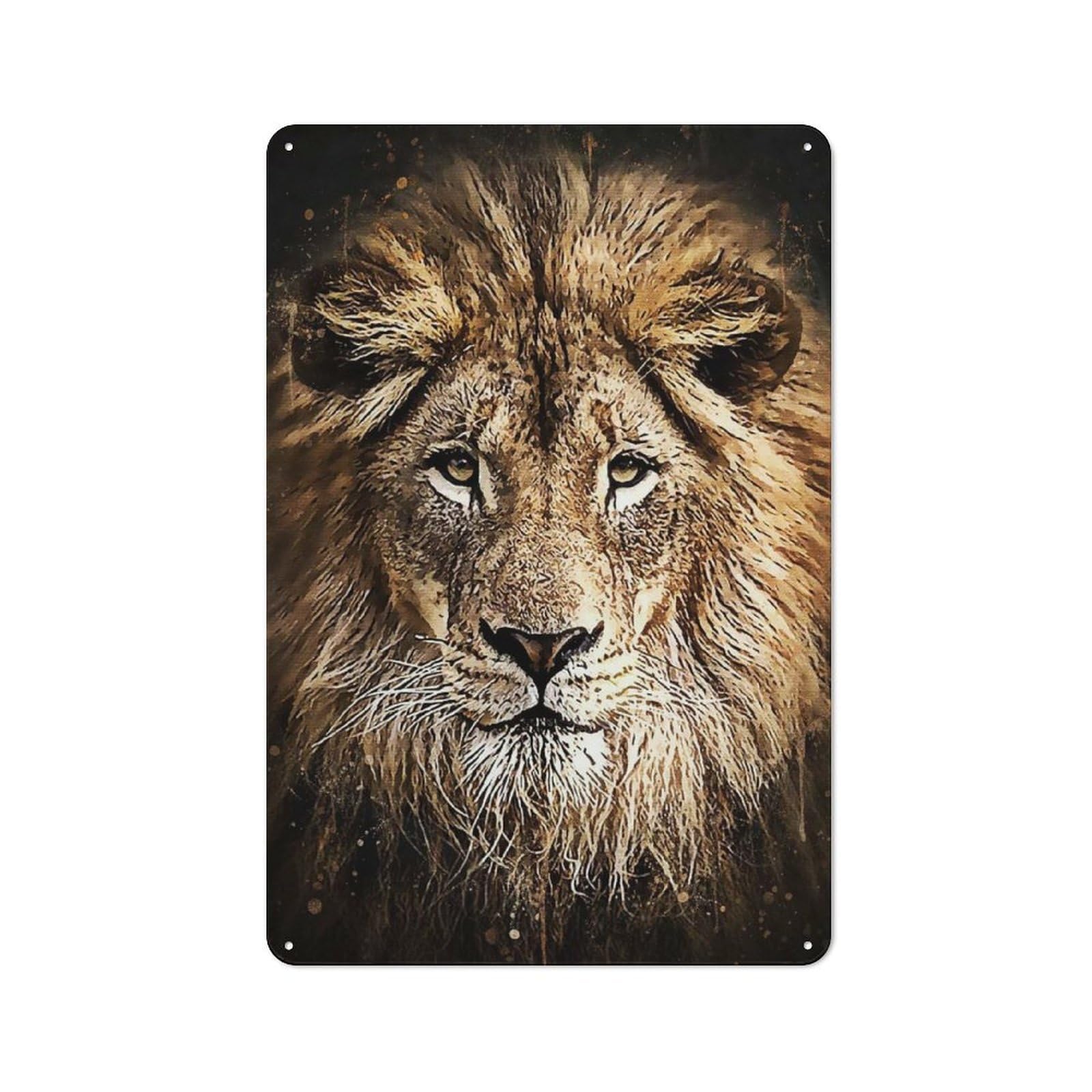 Junmoney Style-15 Face Leo Vintage Metal Sign 30X20cm For Lounge Or Reading Corner, For A Room Refresh Centred On Metal Wall Decor