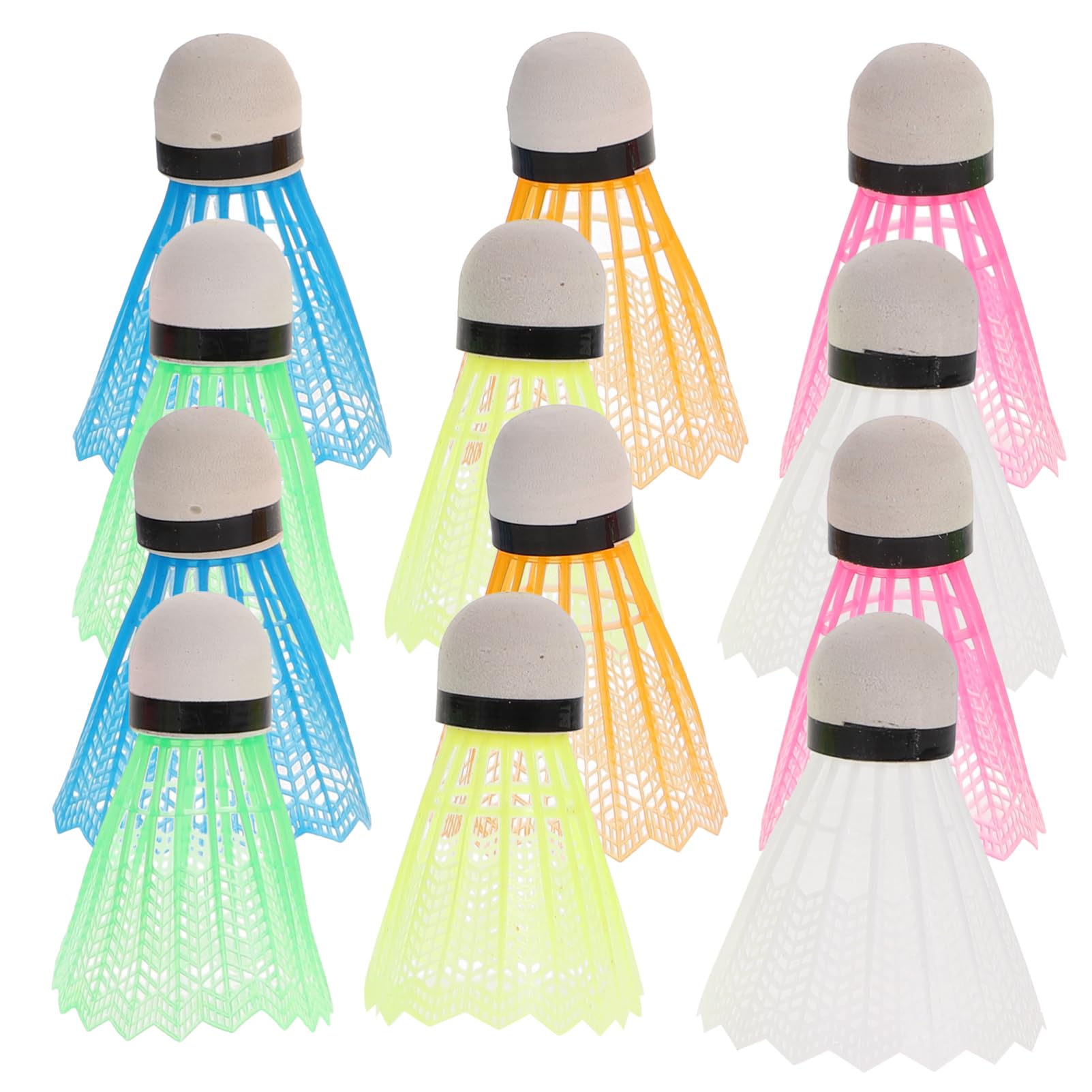 DECHOUS 12Pcs Plastic Badminton Shuttlecocks Durable Nylon Birdies for Indoor and Outdoor Sports Training Great Stability for Badminton Lovers Replacement for Practice