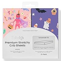 Vista 18 de TotAha Paquete de 2 sábanas de cuna de animales de la selva para niñas y niños, sábana bajera para cuna neutra para colchón estándar de cuna