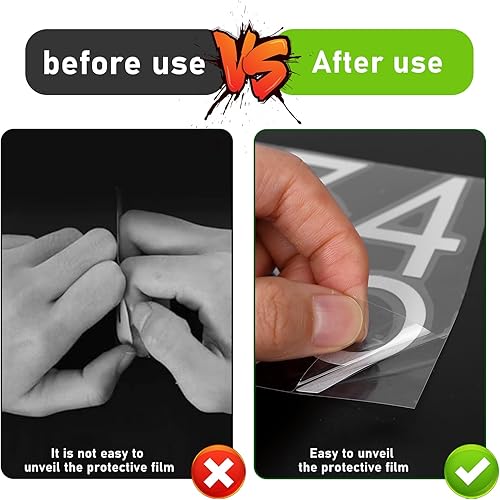 Miniatura 7 de 40 calcomanías reflectantes de números de buzón para buzón exterior, calcomanías reflectantes de vinilo impermeable del 0 al 9, números blancos