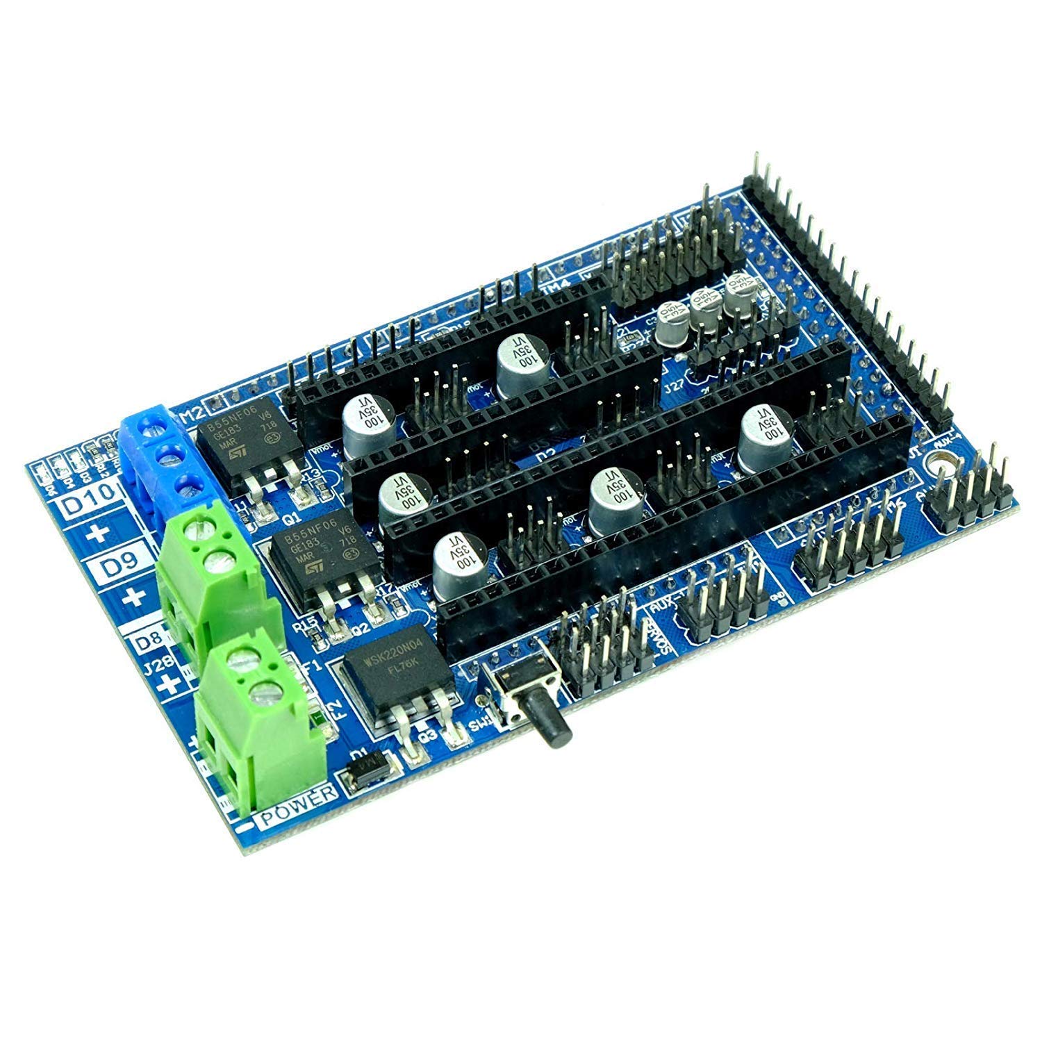 RepRap Arduino Mega Pololu Compatibile Shield (RAMPS) 1.6 per Stampanti 3D, Prusa Mendel, Mega i3