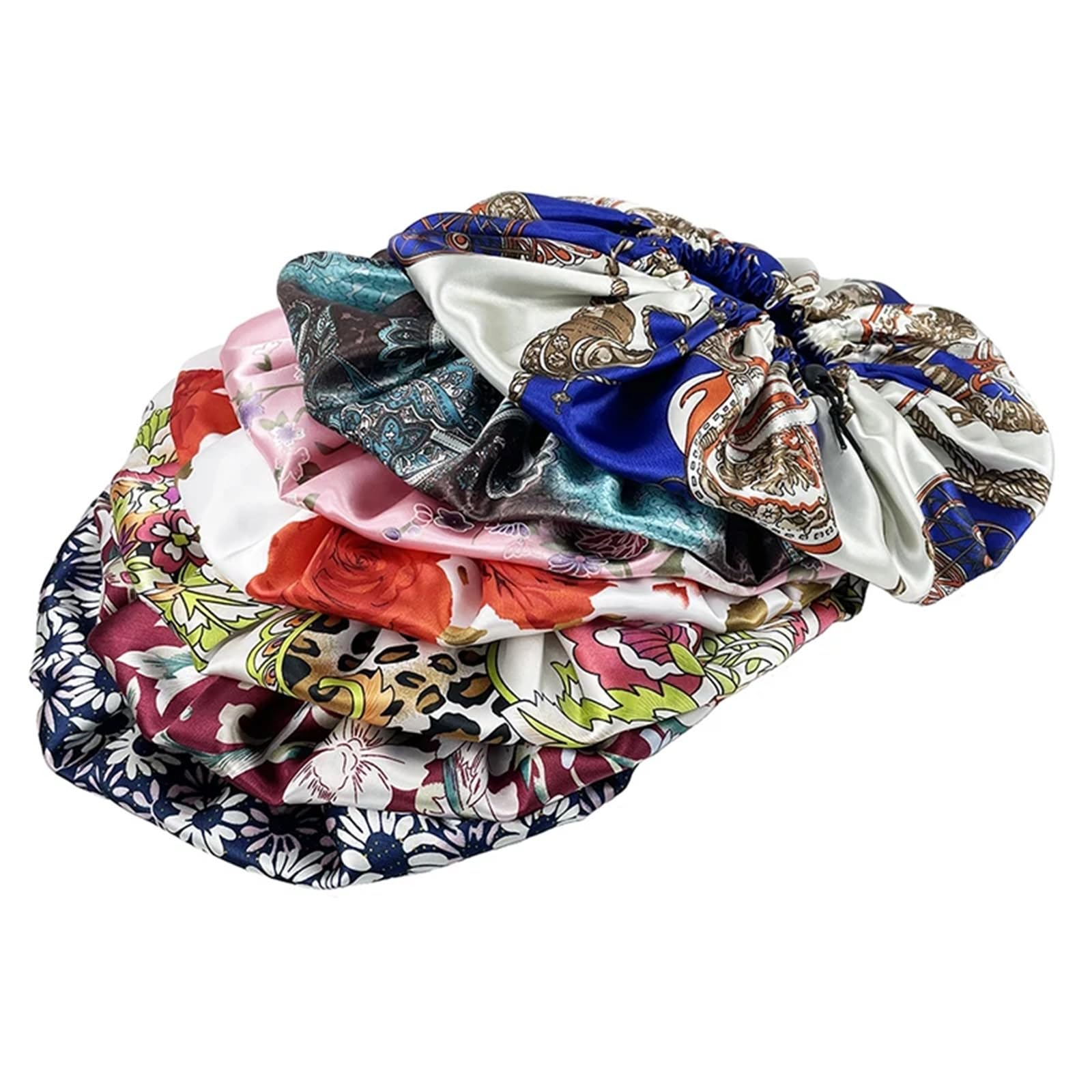 Soins capillaires Silk Bonnet Bonnet en soie soins des cheveux femmes nuit de sommeil doublure Satin doux Extra Large coiffe tête dame bandeau chapeau Pour femmes(Pink)