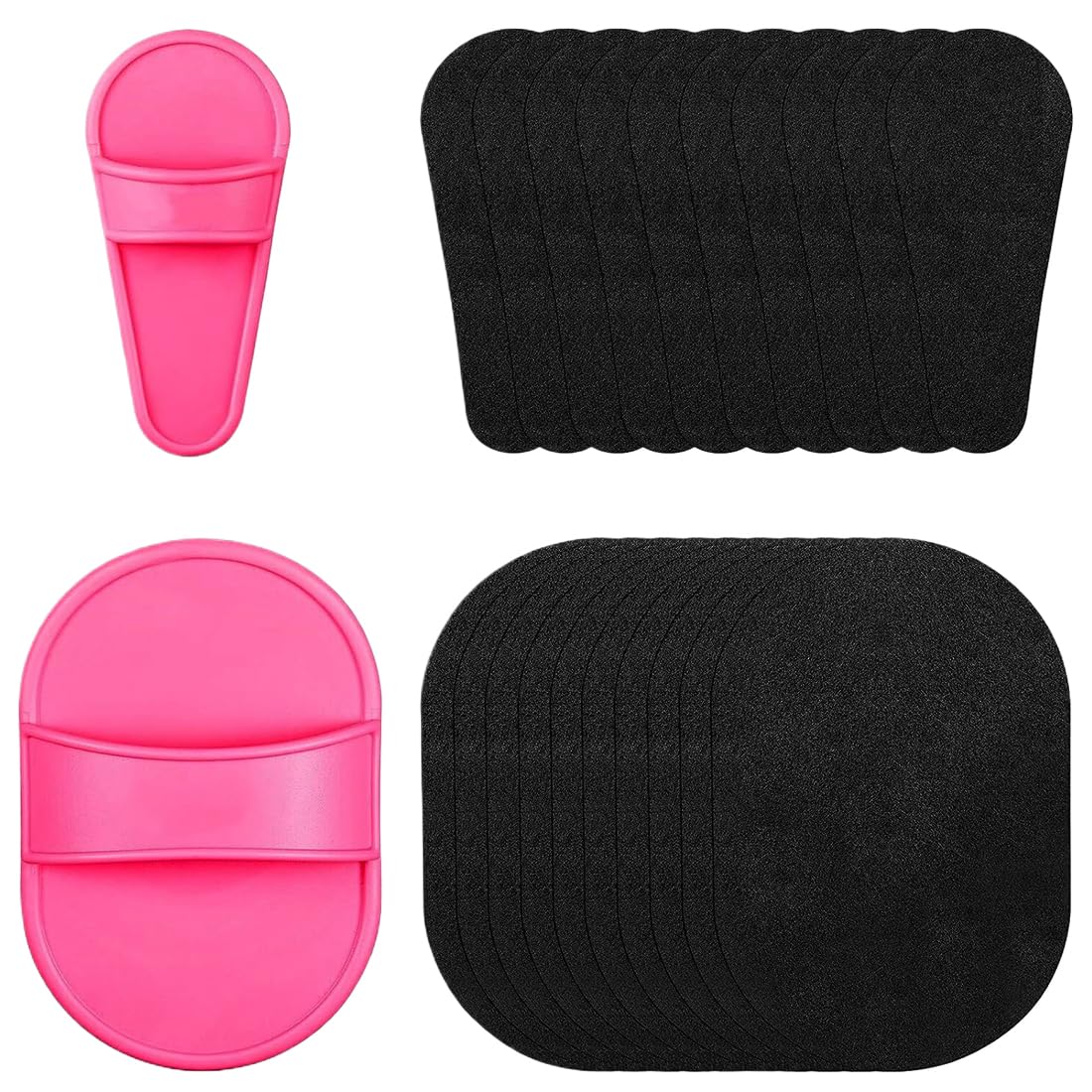 10pcs Depilación Facial, 2 almohadillas de piel de color rosa para las piernas y 8 de papel negro de depilación fina, para los brazos del cuerpo de la cara para las mujeres