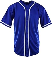 ChoiceApparel Men's Plain Baseball Jerseys - 100% Polyester Stretch Fabric, Vivid Colors, Button Closure for Comfortable Fit