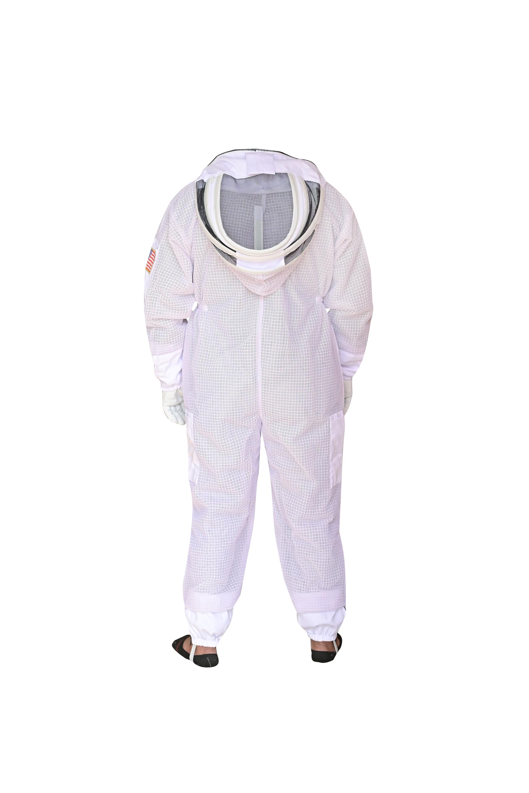 Traje de abeja de 3 capas con velo de esgrima y velo redondo, un par de guantes a prueba de picaduras, traje de apicultura ventilado, 2 velos