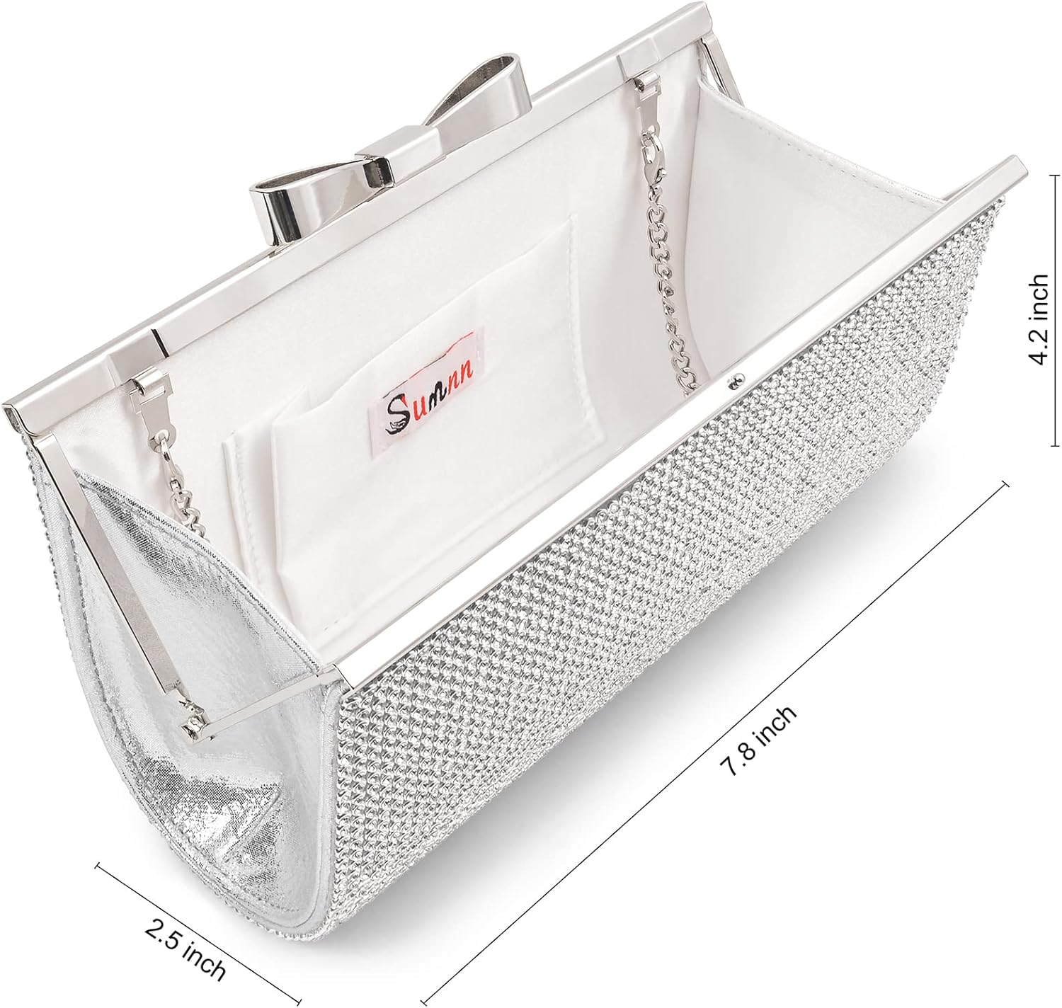 Evening Clutch Bag Cocktail Prom Sparkly Rhinestone Crystal Bride and Bridesmaid Wedding Party Formal Purses for Women - Image 5