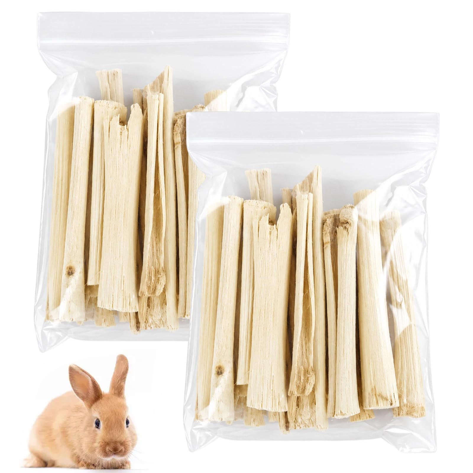 EujRcf 200G Sweet Bamboo Chew Sticks, Rabbit Chew Toys, Chew Toys for Small Animals, Treat Guinea Pig Food Snack Stuff for Clean Teeth, Rabbit Boredom Breakers, for Rabbit Teeth Grinding Sticks