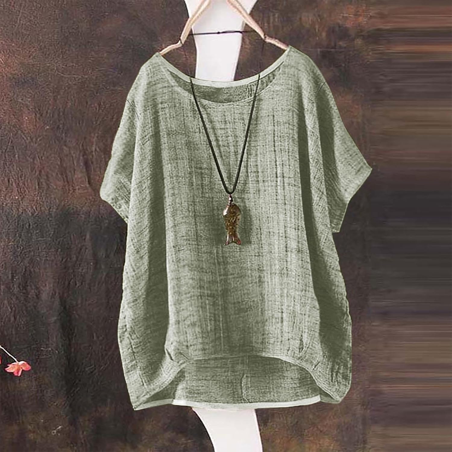 Cotton Linen T Shirts for Women Short Sleeve Scoop Neck Loose Fit Basic Tops Casual Summer Vacation Comfy Tees 2026