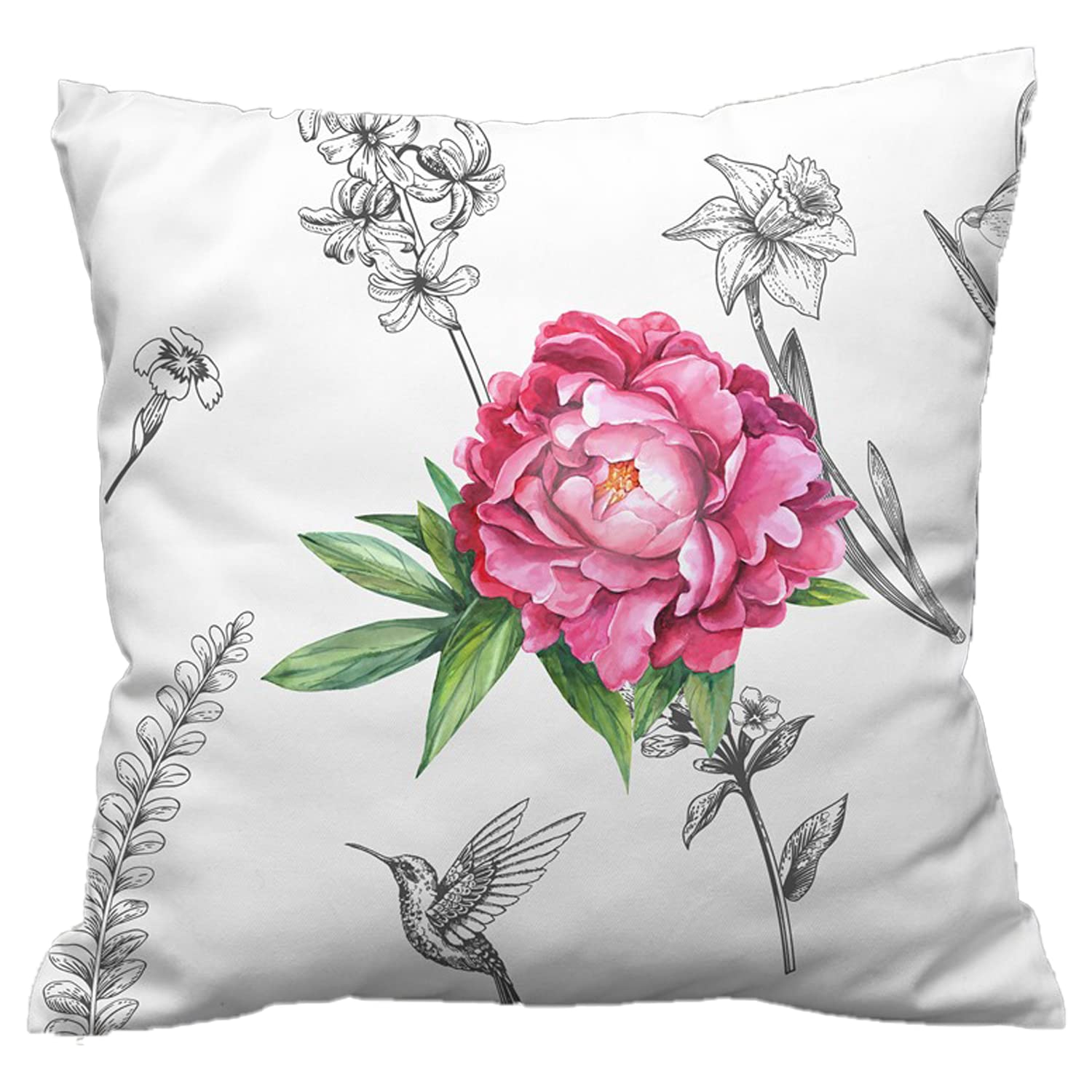 Night Comfort 100% Cotton Cushion Cover Luxury Designer Indoor & Outdoor use - Elena - Ideal For Sofas, Living Room, Bedroom, Rattan Garden Furniture Sets, Chairs, Benches (45x45cm) - Pack of 2 โ image 1