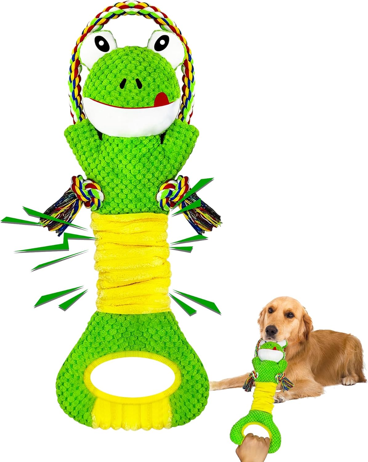 ZGZZPETT Squeaky Dog Toys, Dog Chew Toy Stuffed Dog Toys, Funny Interactive Pull Dog Toys with Squeaker and Crinkle Paper for Puppy Small Medium Large Breed Dogs
