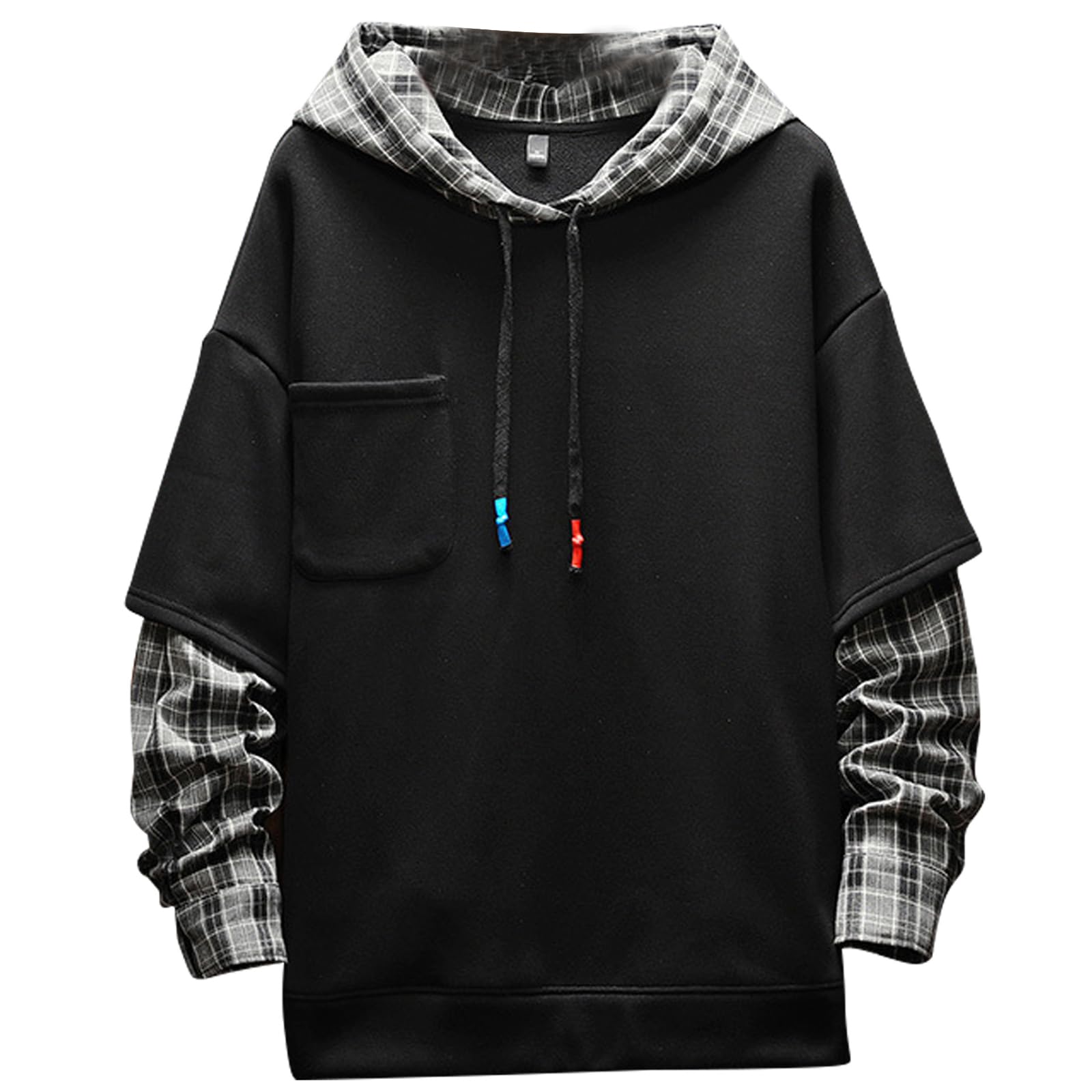 Moshtashio Felpa Uomo con Cappuccio Abbigliamento Felpe Manica Lunga Colori a Contrasto Hoodies Sweatshirt Pullover Tops Autunno Inverno Moda