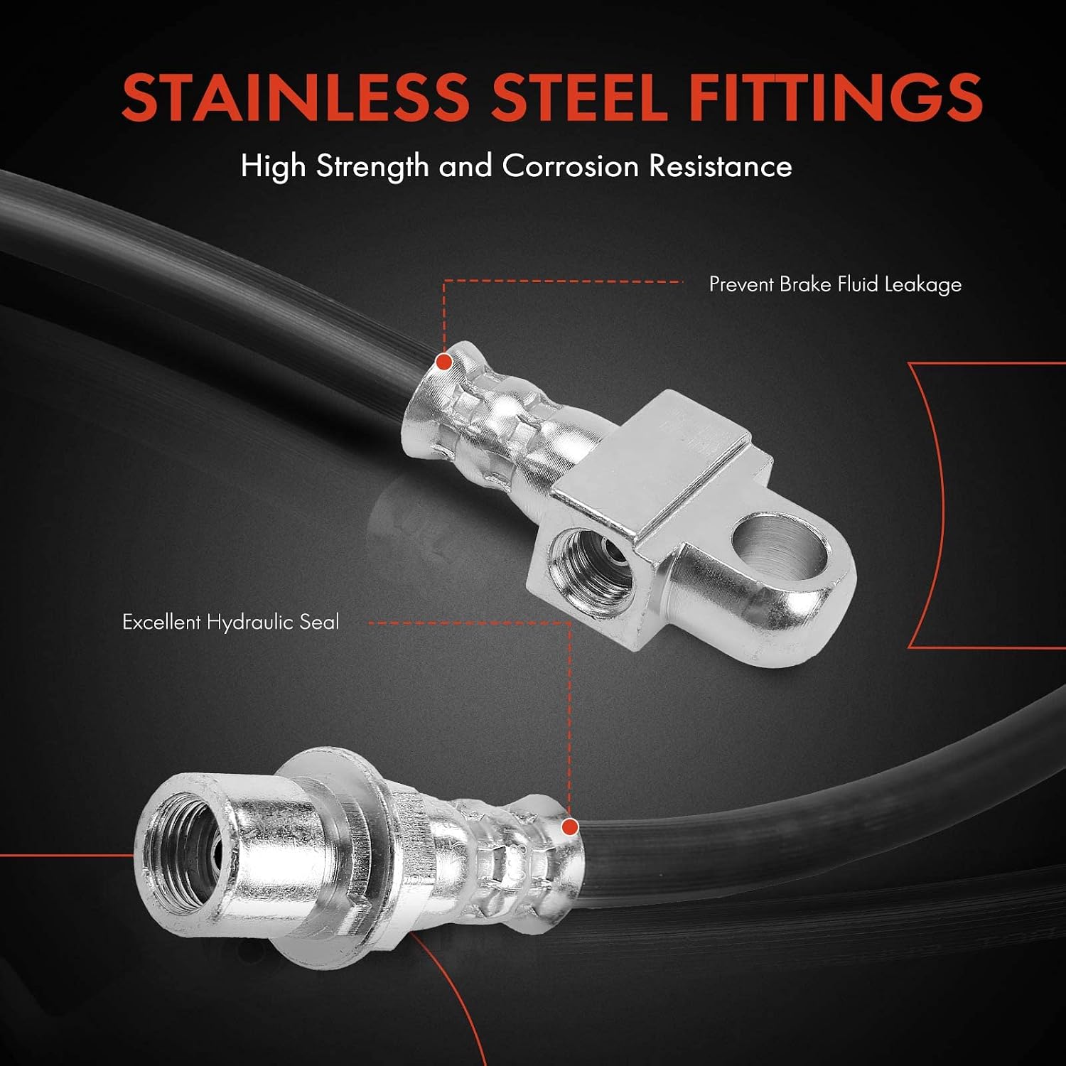 A-Premium Rear Center Brake Hydraulic Hose Compatible with Chevy and GMC Models - Silverado Sierra 1500 2500 3500 1500 HD 2500 HD 1500 HD Classic 2500 HD Classic