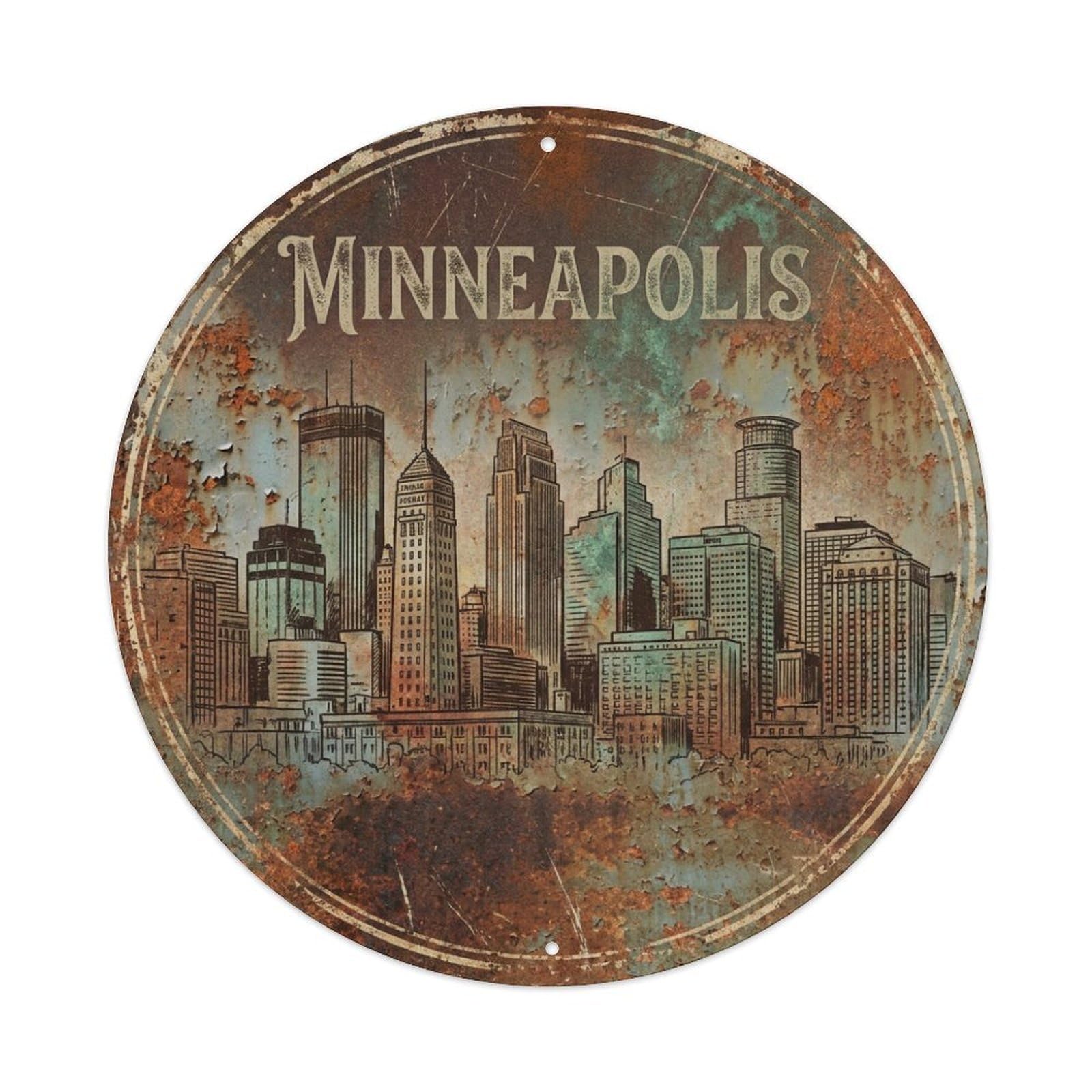 Tgrcjimh Style Metal Tin Sign Vintage Travel Usa Minneapolis