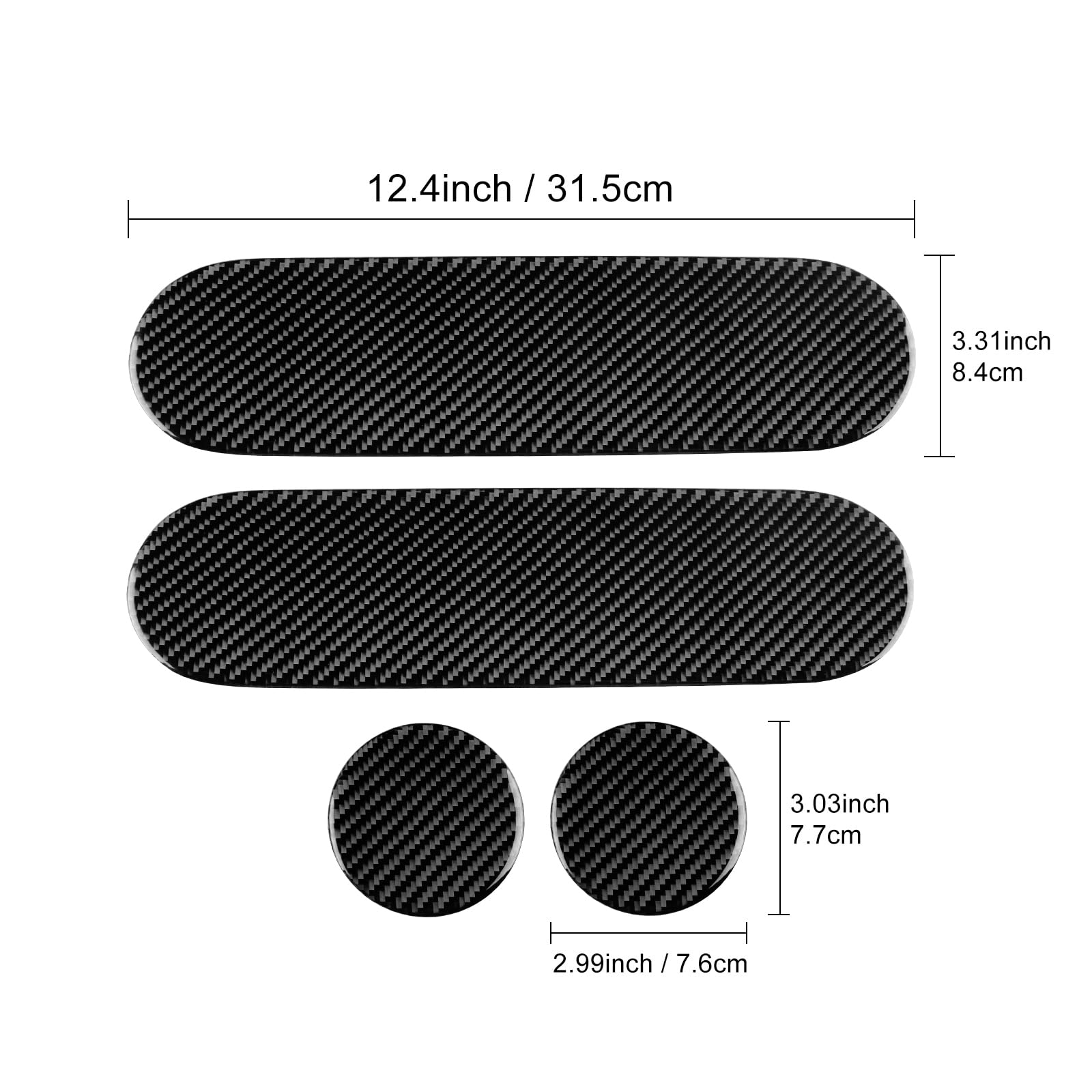KUNGKIC Per Fiat 500 2008 – 2024 Abarth 595/695 2012 – 2024 sedili auto in fibra di carbonio manopole di regolazione per rivestimento decorativo interno accessori adesivi inclusi,regalo 4 pezzi (nero)